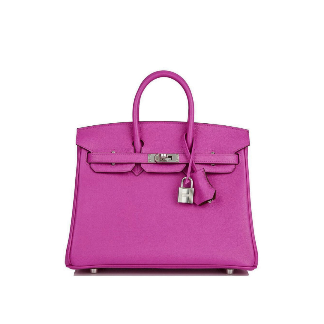Gucci Hermes Birkin Verso Magnolia Capucine Novillo Palladium Leather Travel Bag