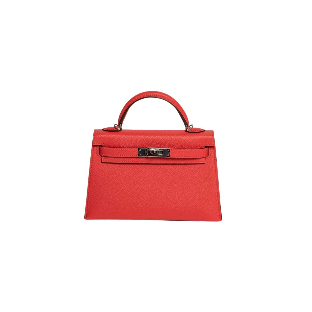 Gucci Hermes Kelly Epsom Rose Jaipur Palladium Hardware Handbag Travel Bag