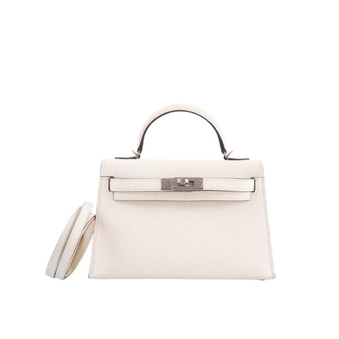 Gucci Hermes Kelly Epsom Nata Palladium Hardware Handbag Mini Travel Bag
