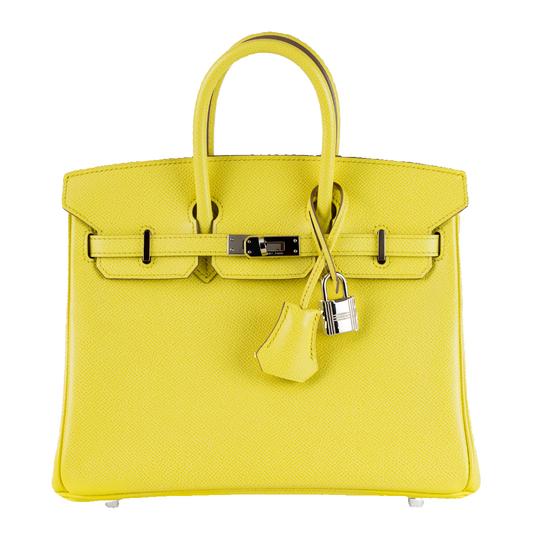 Hermes Soufre Epsom Birkin W Palladium Hardware Handbag Travel Bag