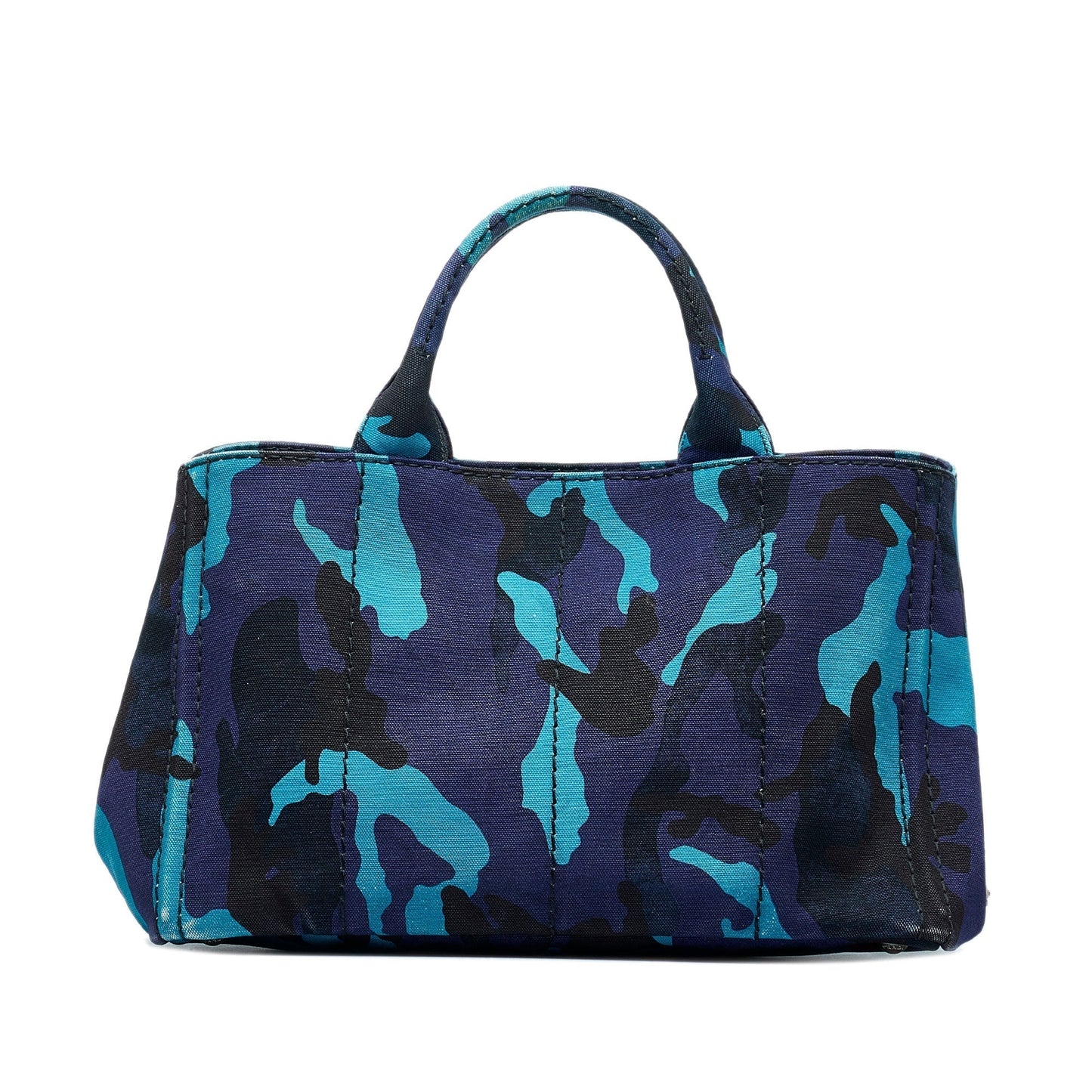 Prada Canapa Camouflage Tote Blue Tote Bag