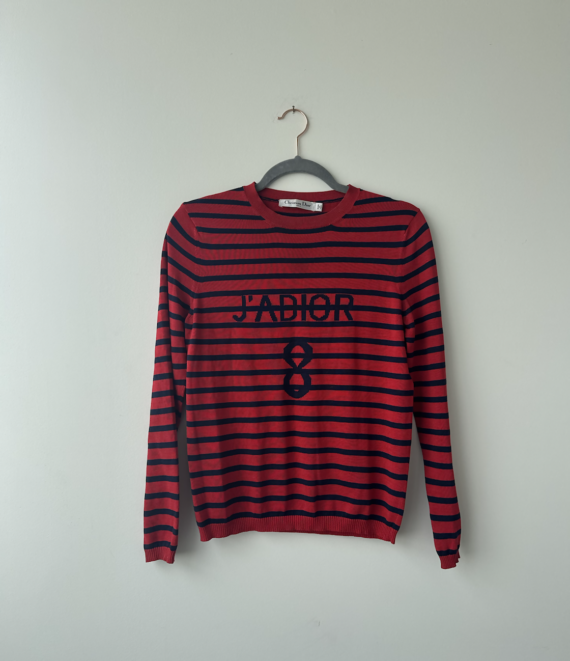 Dior Handbag J'A striped silk cotton sweater top