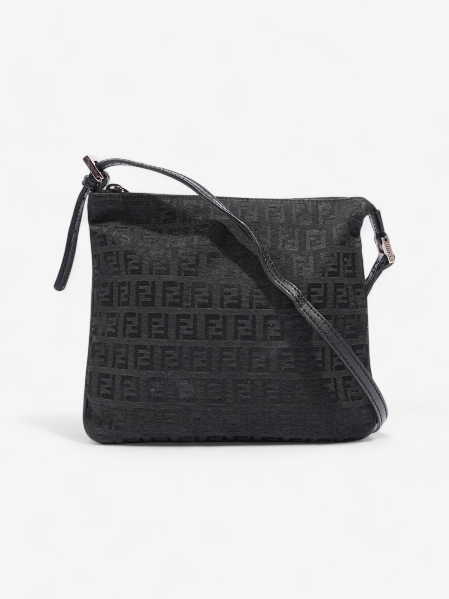 Fendi Ff Zucchino Crossbody Bag Canvas Black