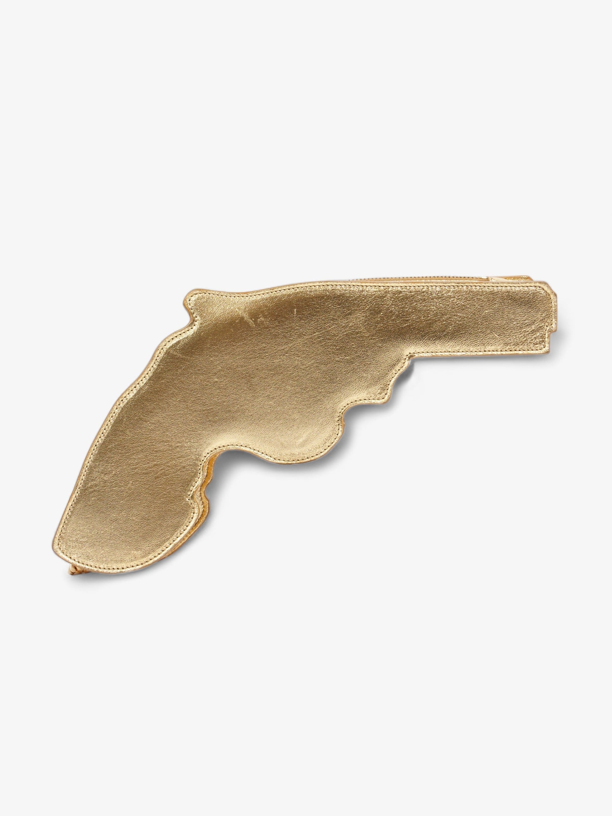 YSL Saint Laurent Pistol Clutch Leather Gold Clutch Bag