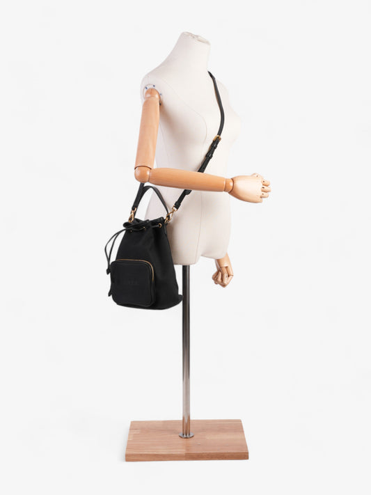 Prada Duet Bag Canvas Black Bucket Bucket Bag