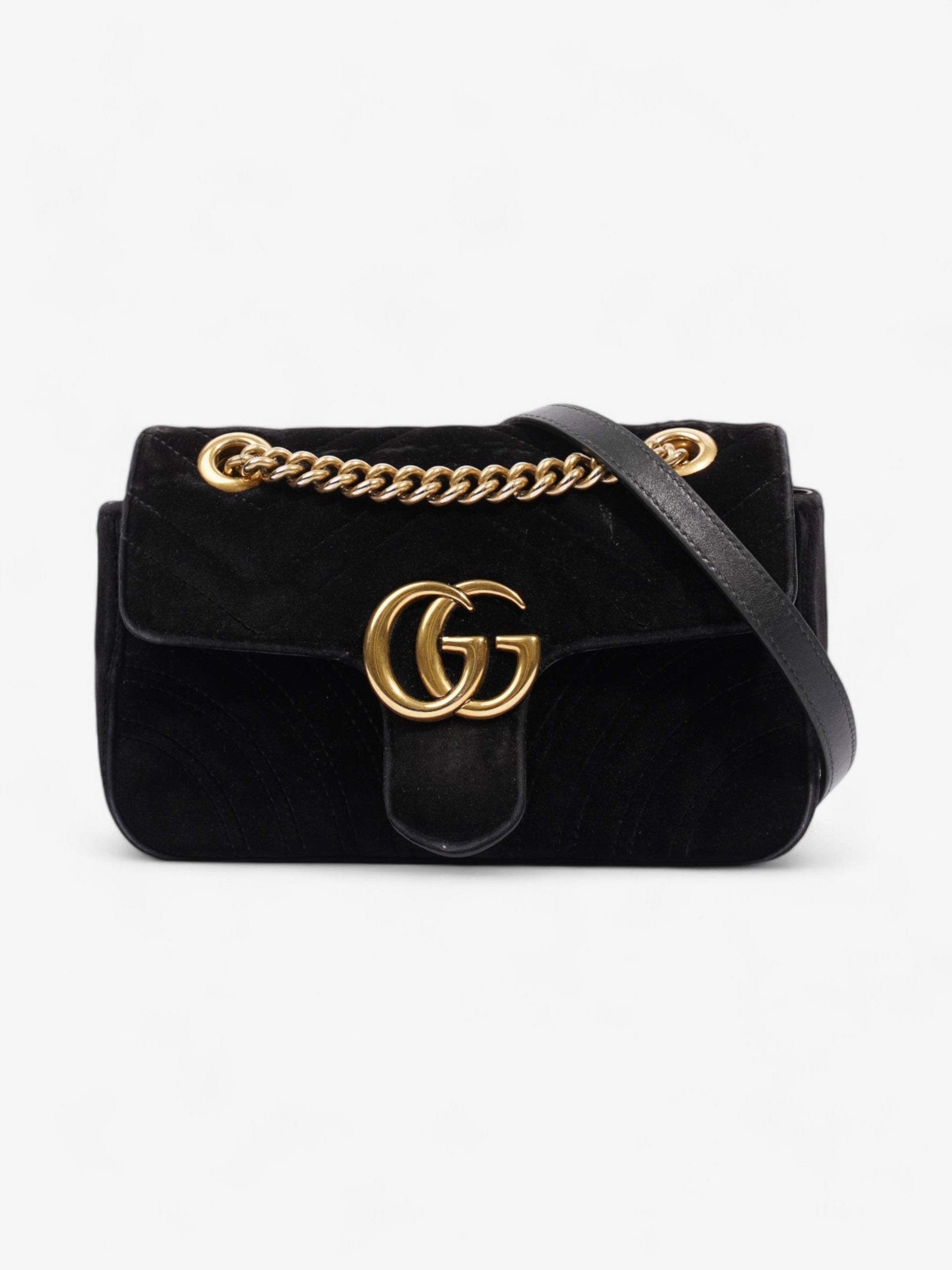 Gucci Marmont Velvet Shoulder Bag Black Mini Mini 1