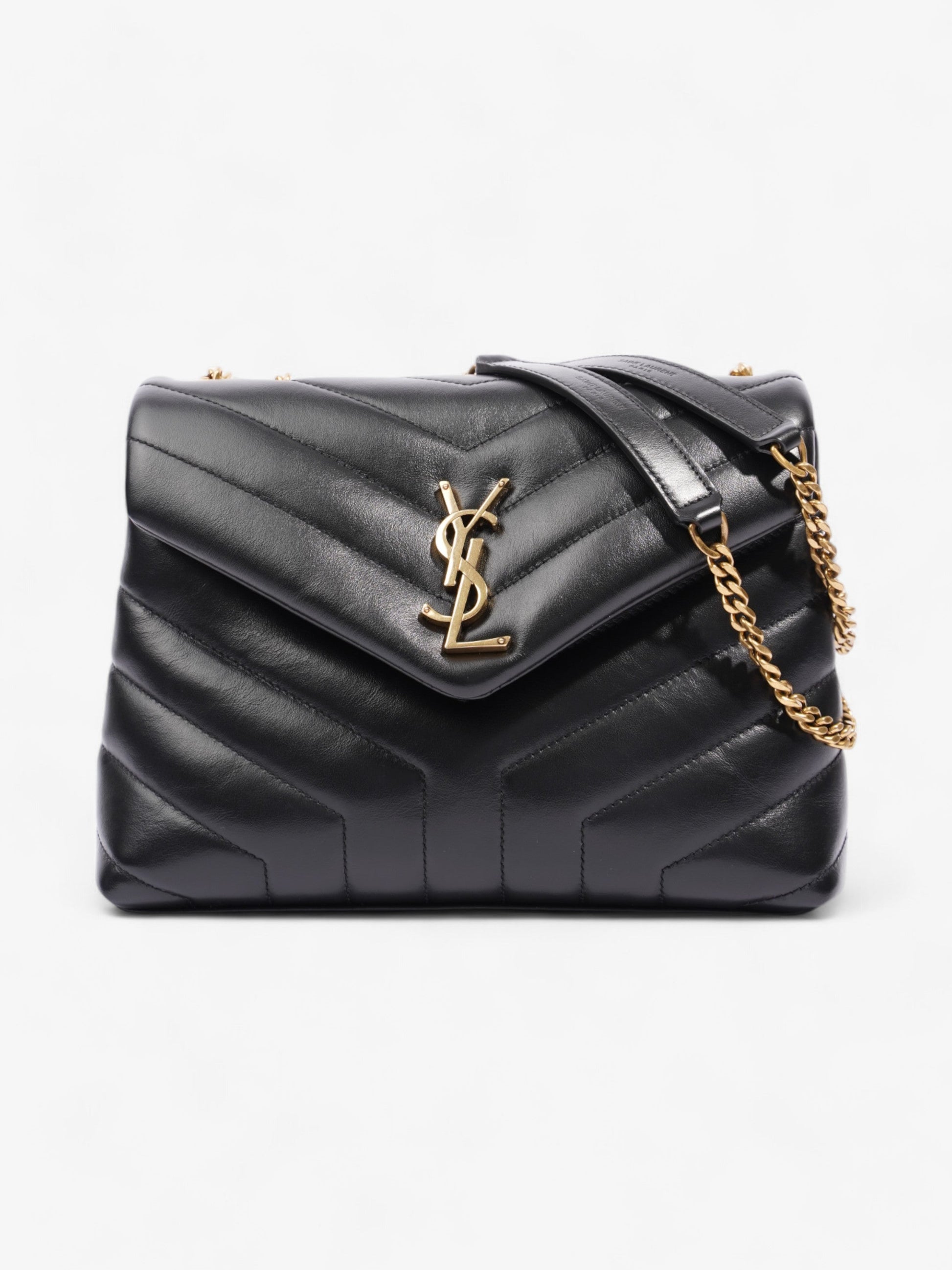 YSL Saint Laurent Lou Lou Shoulder Bag Leather Matelasse Black