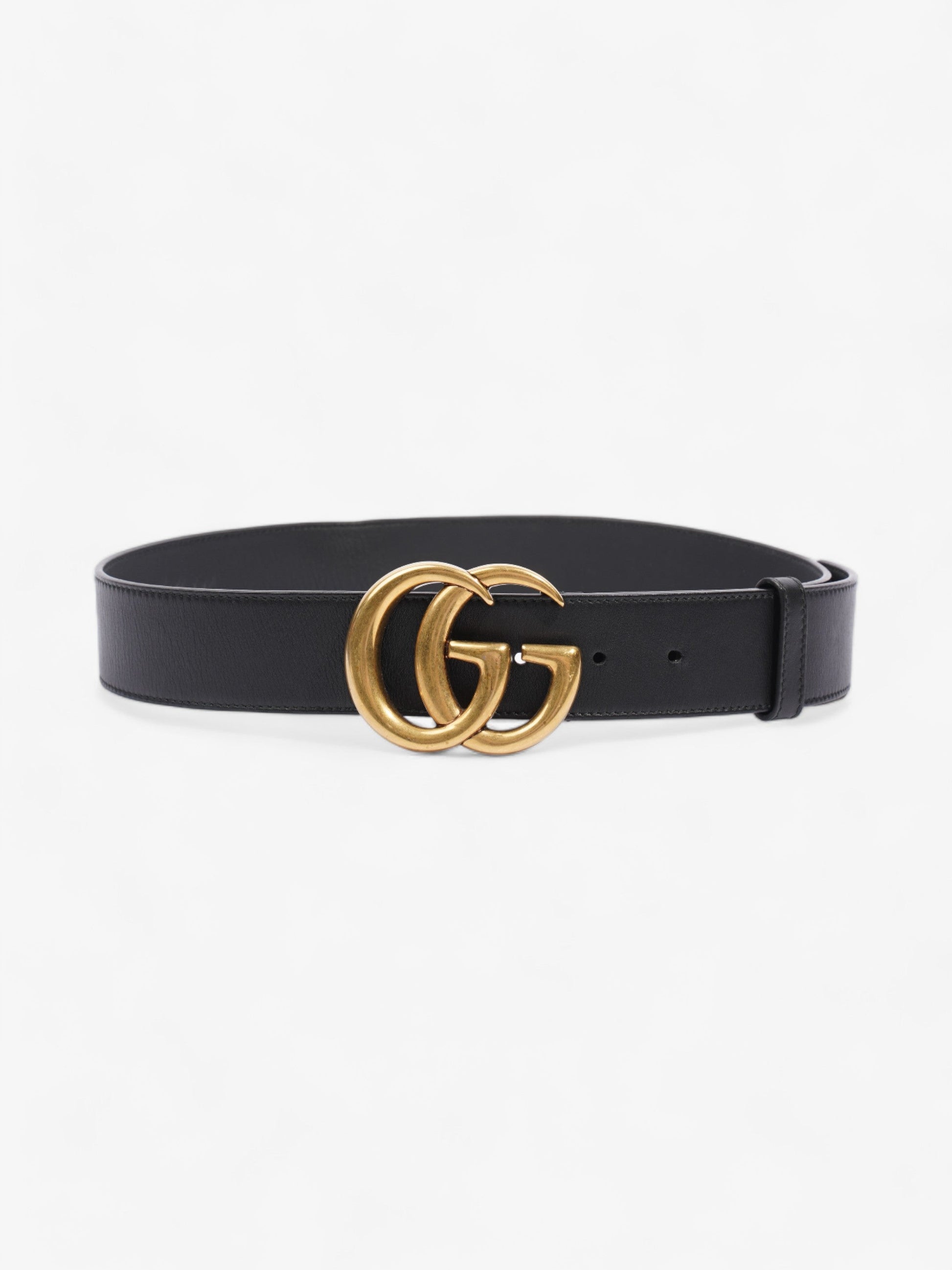 Gucci Marmont Belt Handbag Leather Black Accessory 75Cm 30