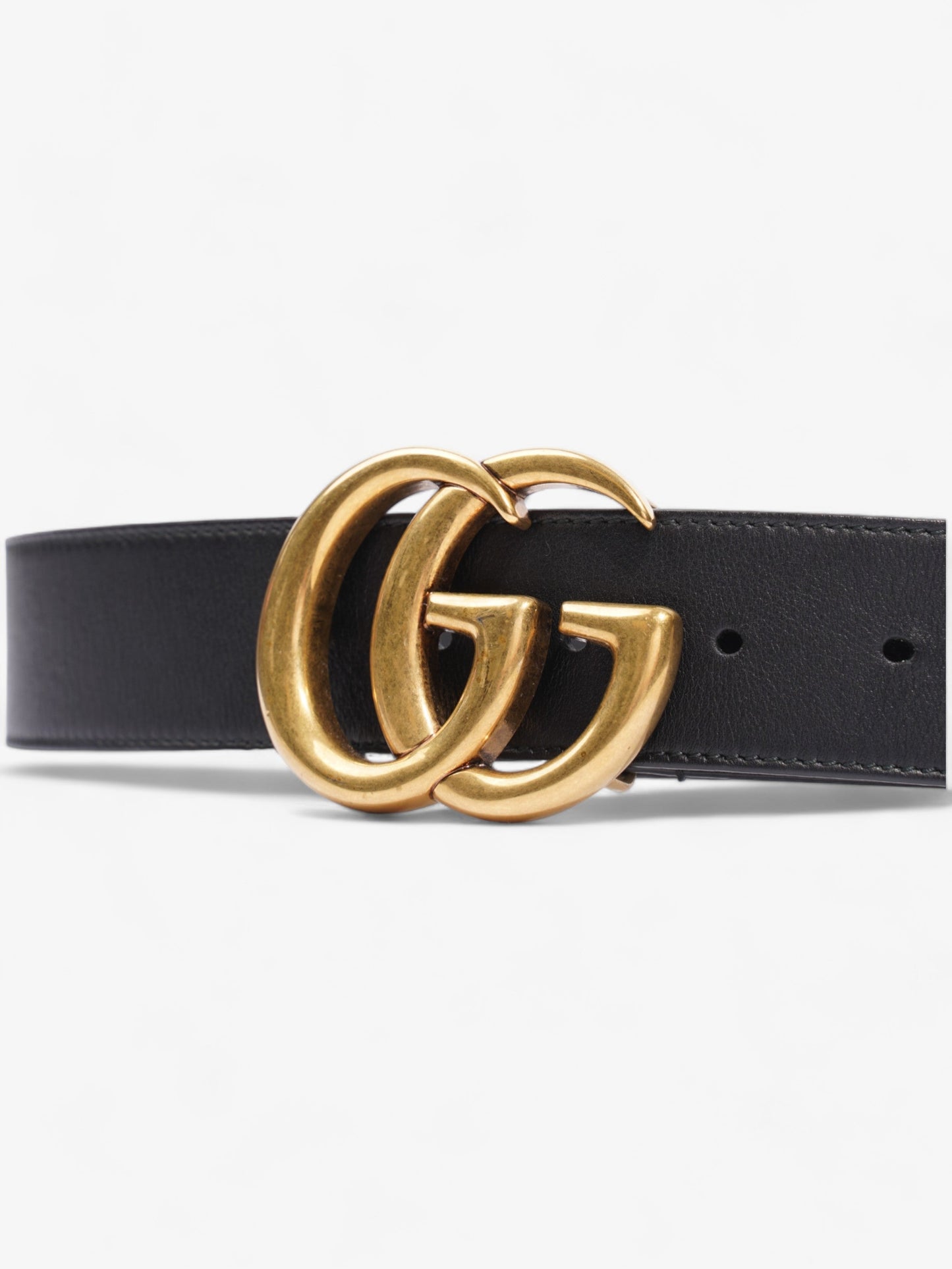 Gucci Marmont Belt Handbag Leather Black Accessory 75Cm 30