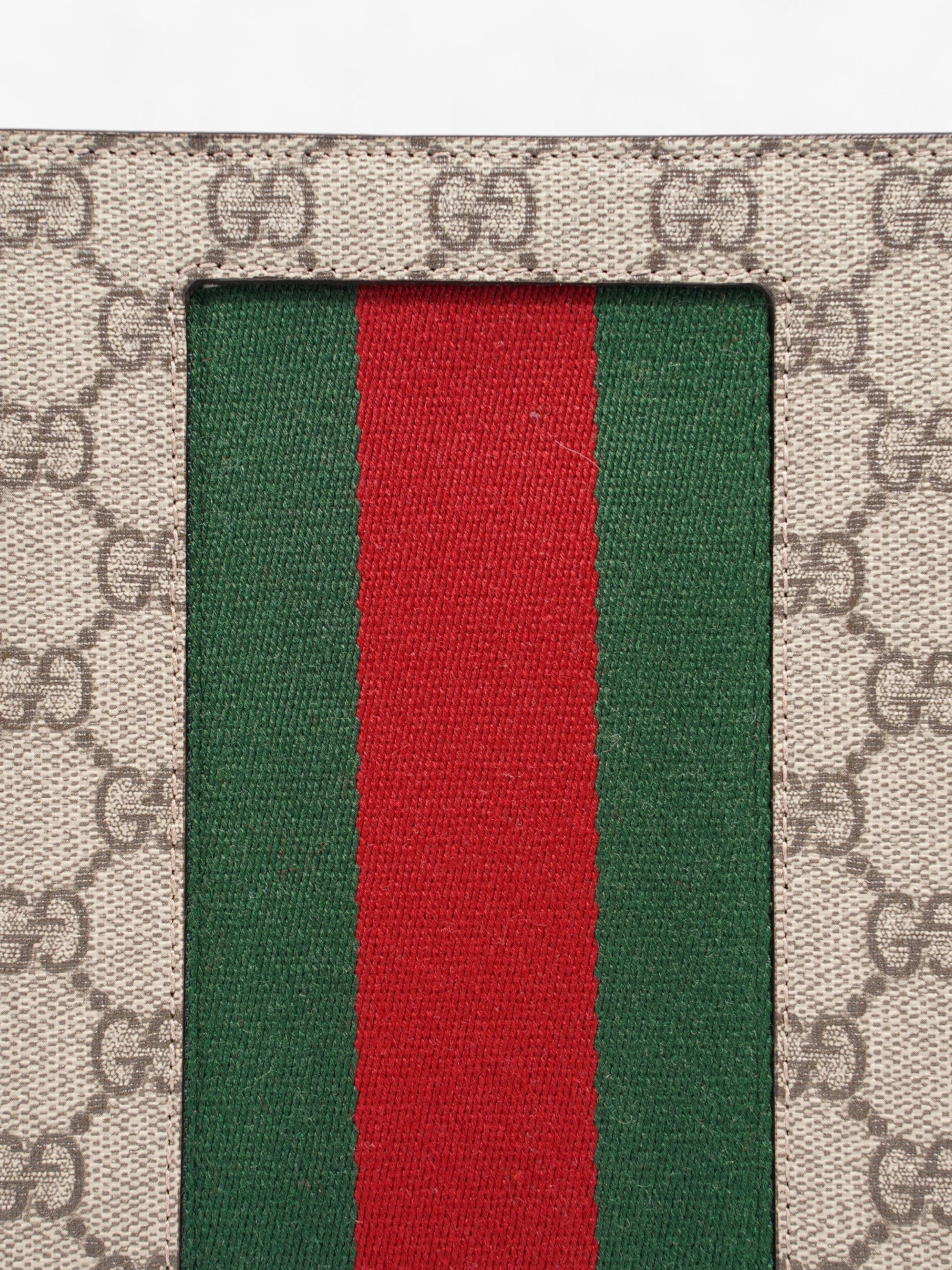 Gucci Web Clutch Supreme Canvas Red Clutch Bag