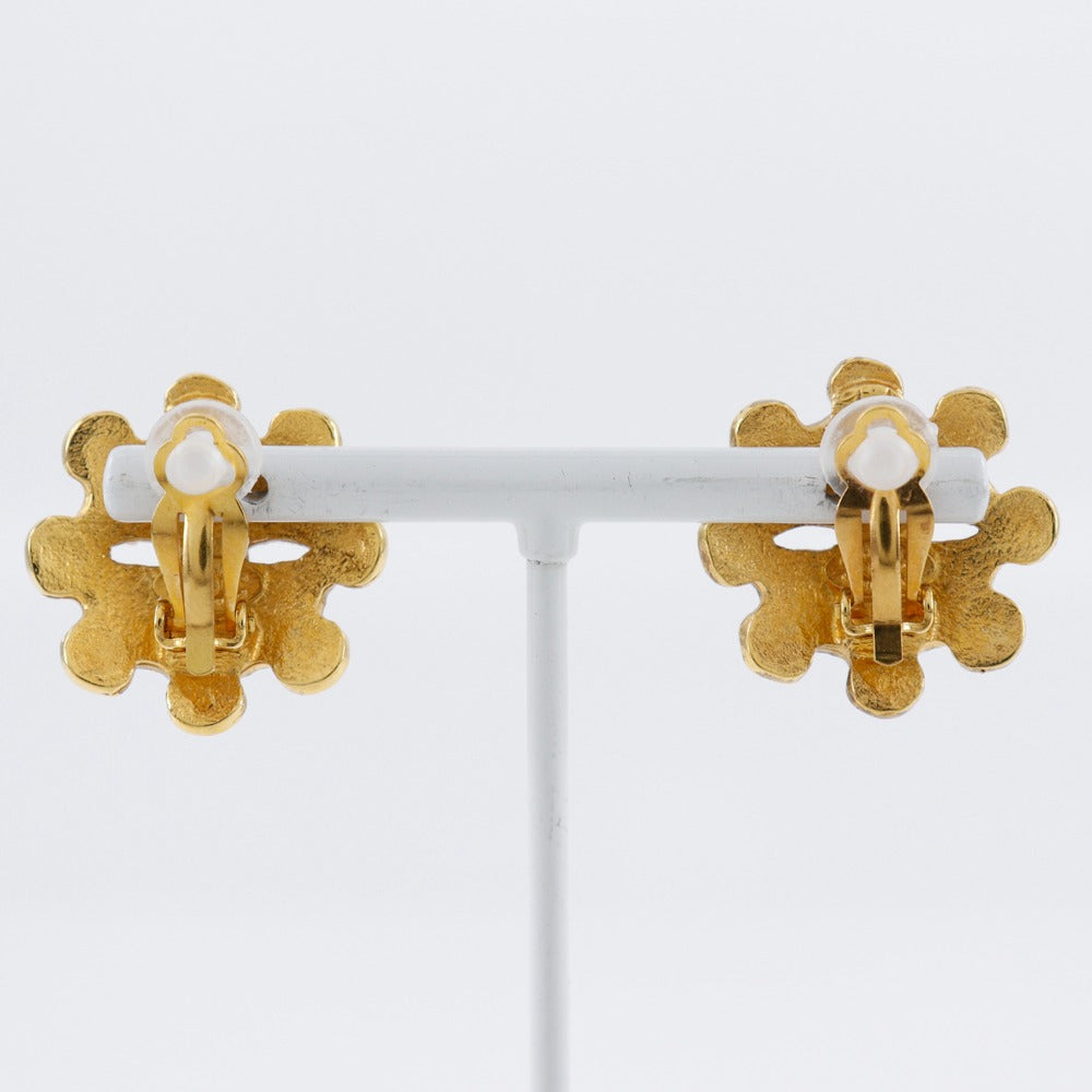 Coco Mark Gold Plated Earrings Jewelry Signature