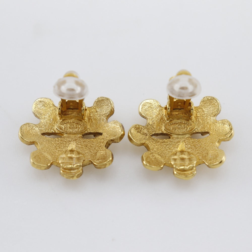 Coco Mark Gold Plated Earrings Jewelry Signature