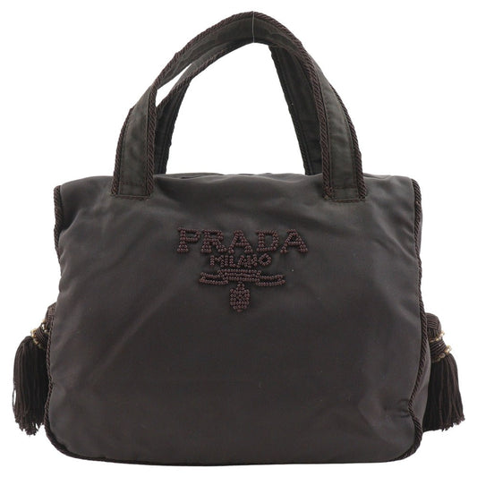 Prada Beads Handbag Nylon Logo Travel Bag