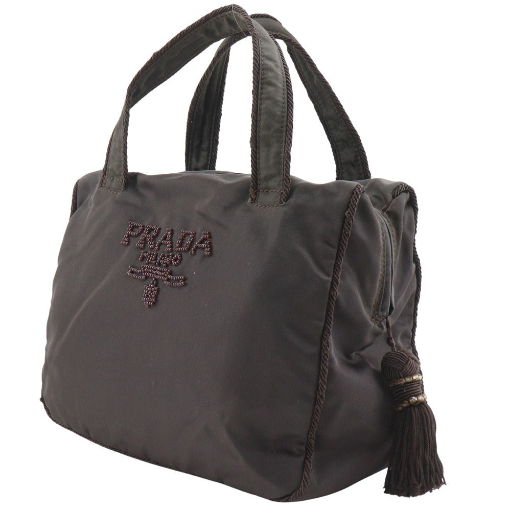 Prada Beads Handbag Nylon Logo Travel Bag