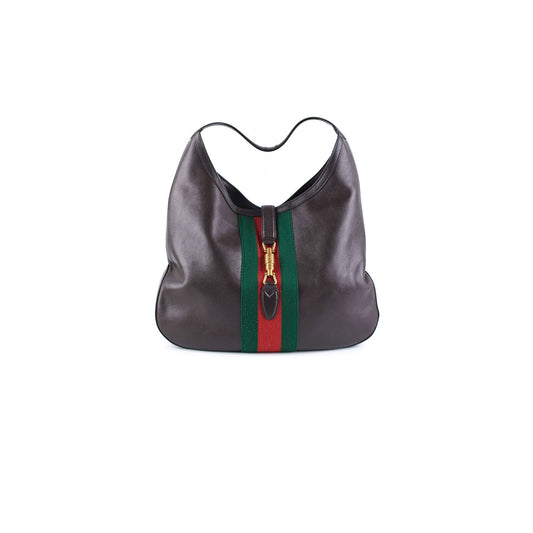 Gucci Jackie Soft Shoulder Hobo Bag Dark Brown Large Shoulder Bag