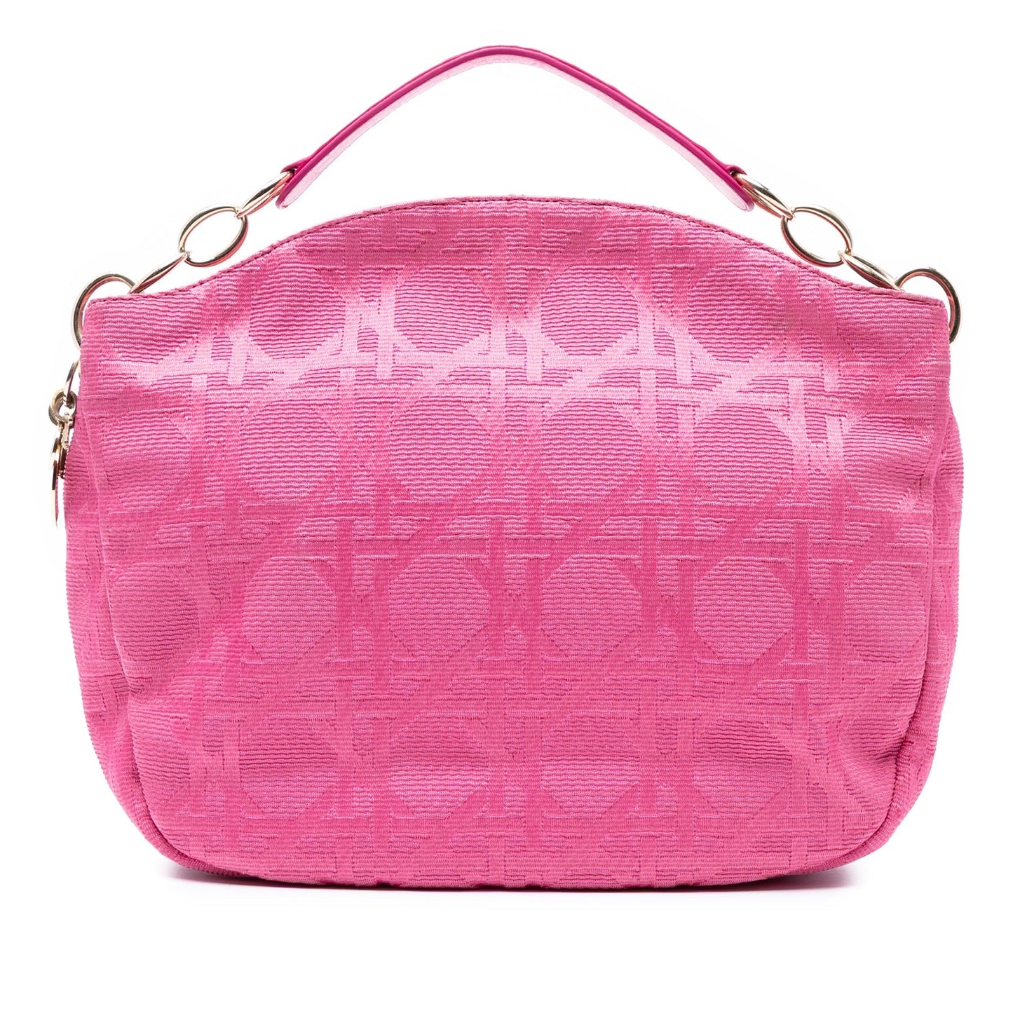 Dior Handbag Cannage Hobo Bag Canvas Pink