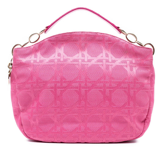 Dior Handbag Cannage Hobo Bag Canvas Pink