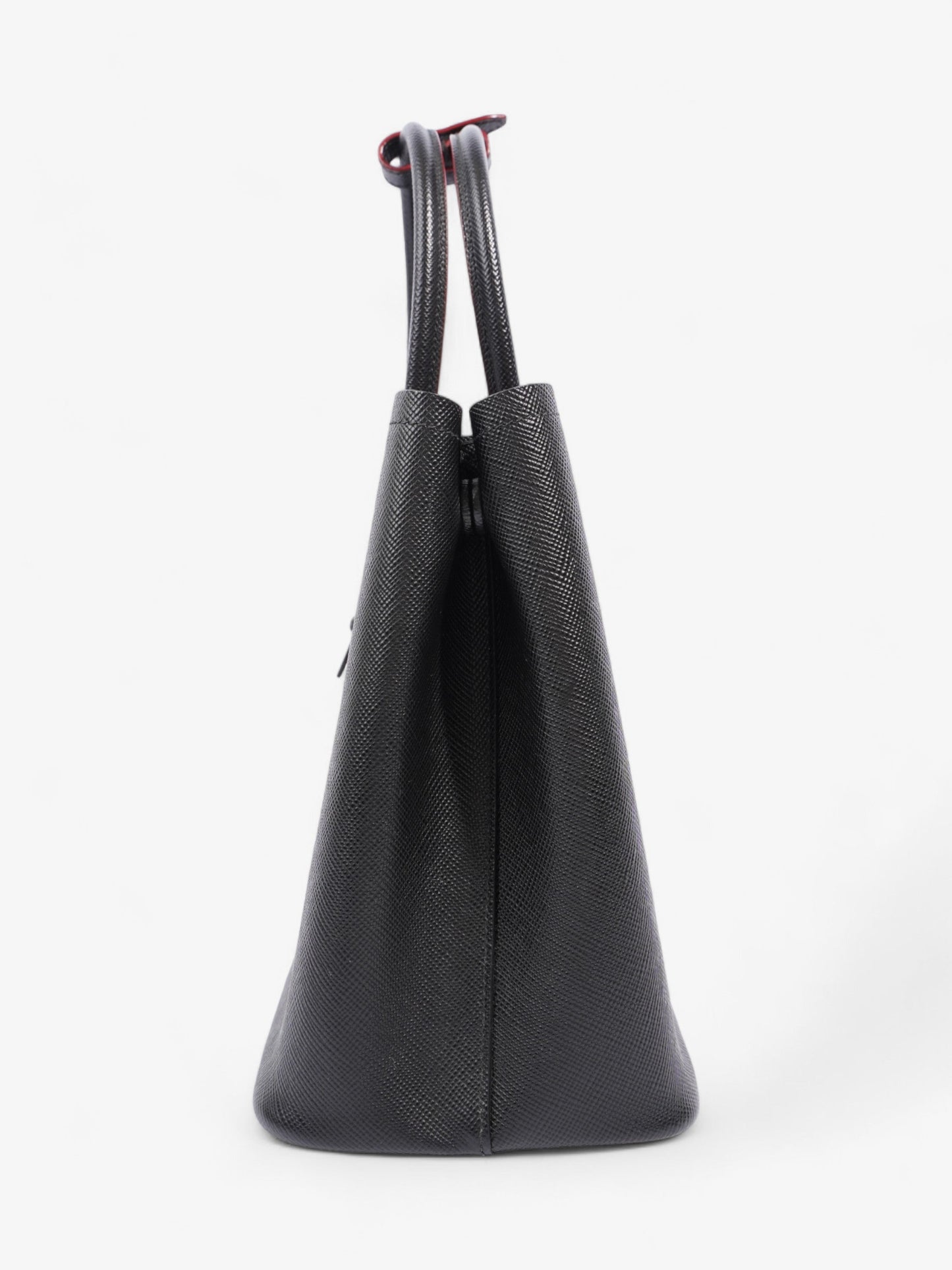 Prada Double Tote Leather Saffiano Black Shoulder Bag