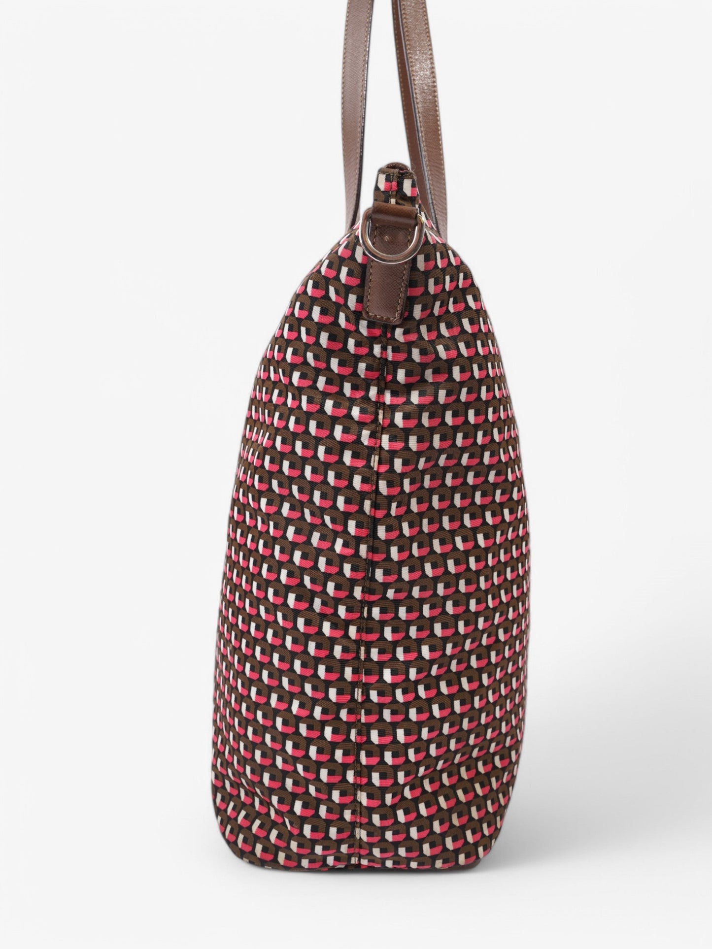 Prada Tote Re Nylon Brown Pink Tote Bag