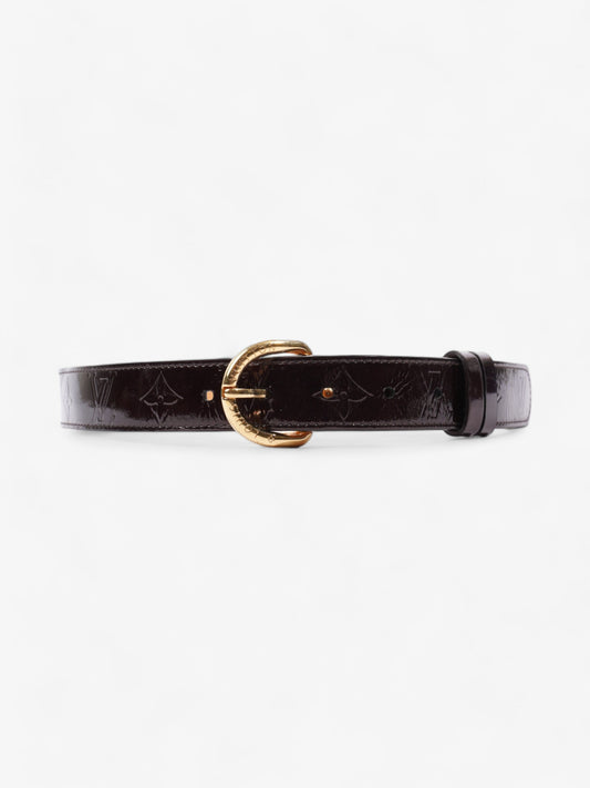 Louis Vuitton Single Buckle Belt Burgundy Patent 80cm Leather