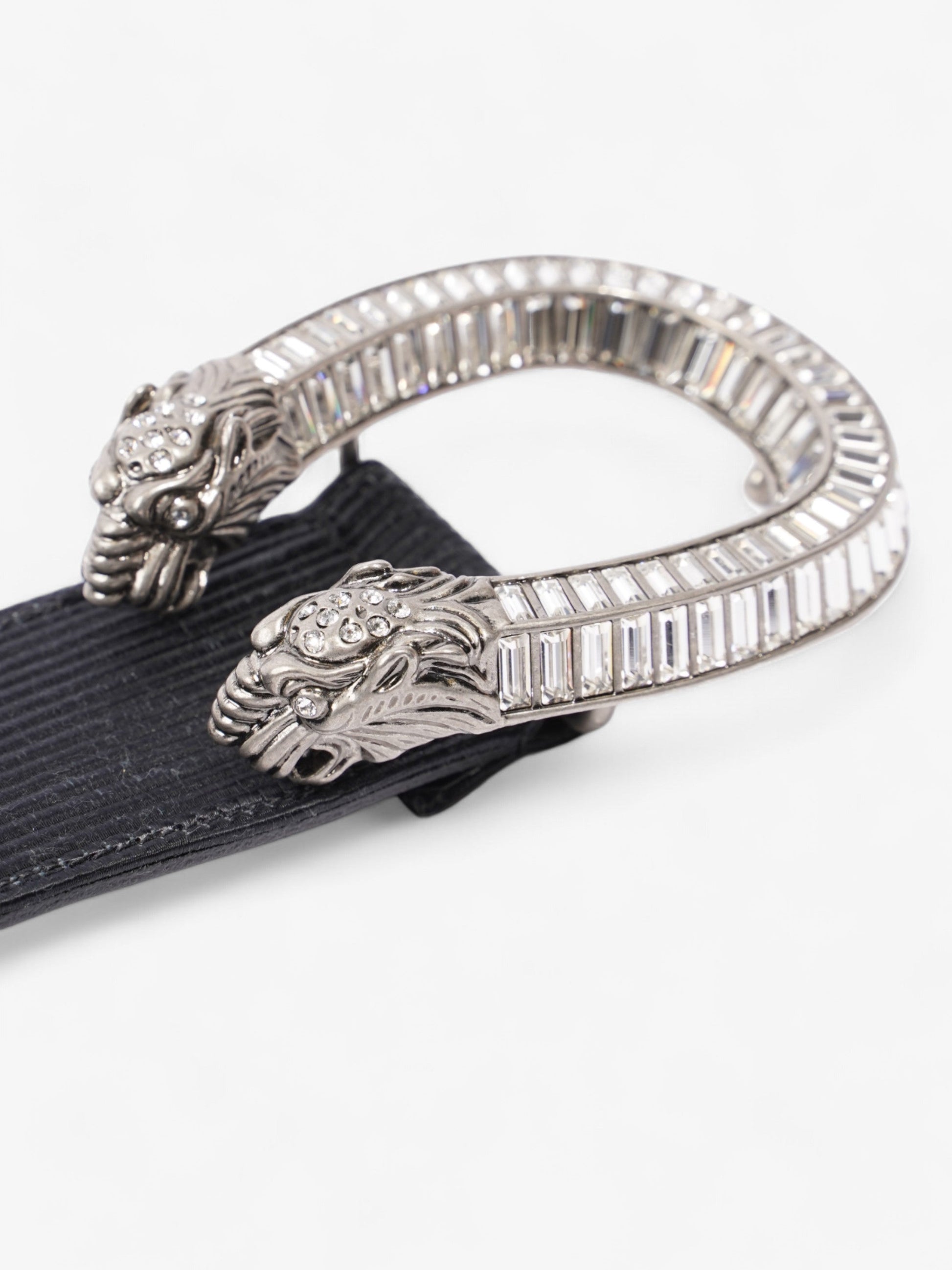 Gucci Dionysus Belt Crystal Fabric Handbag Black Silver Accessory