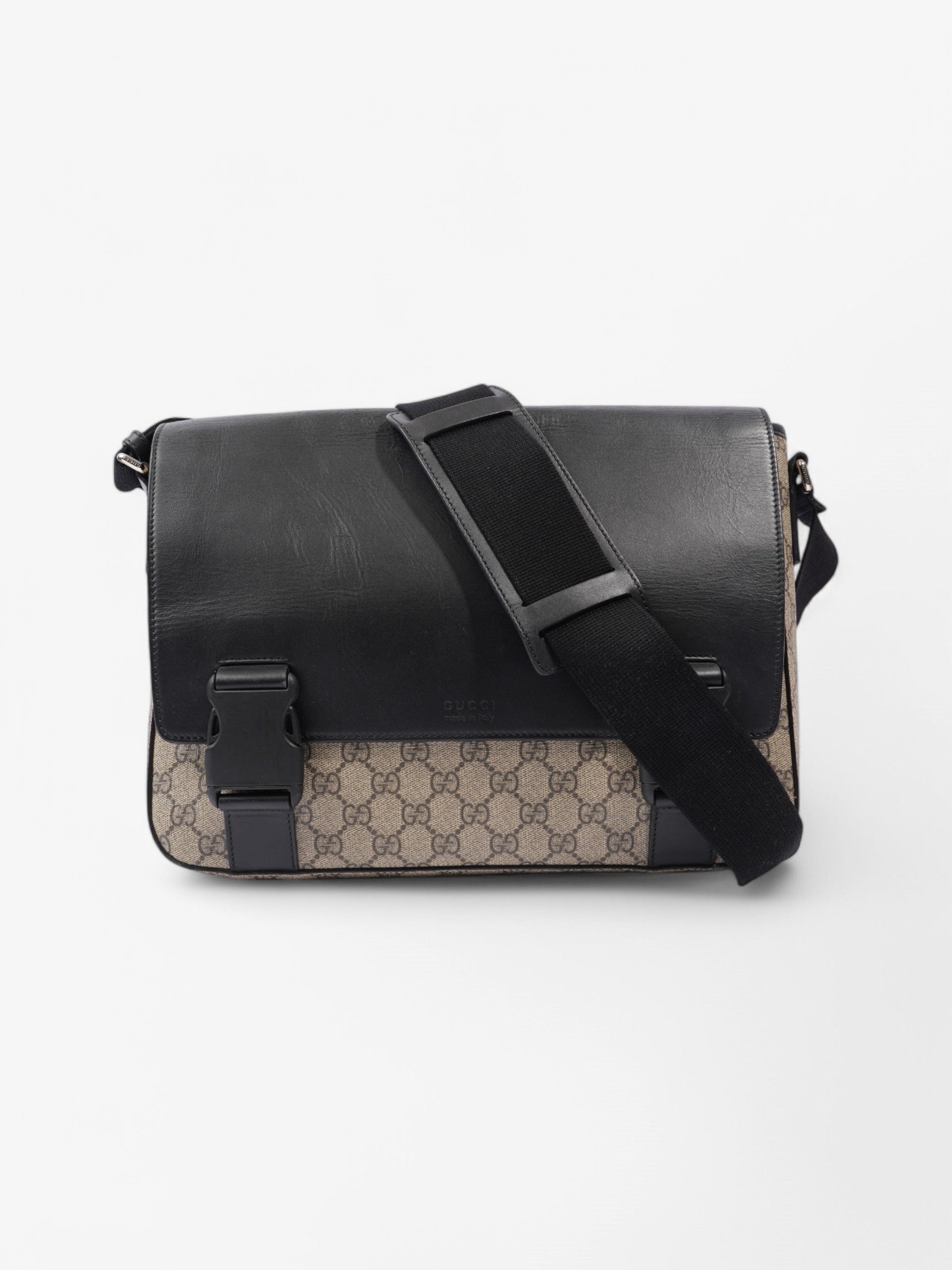 Gucci Messenger Bag Supreme Coated Canvas Black Travel Bag