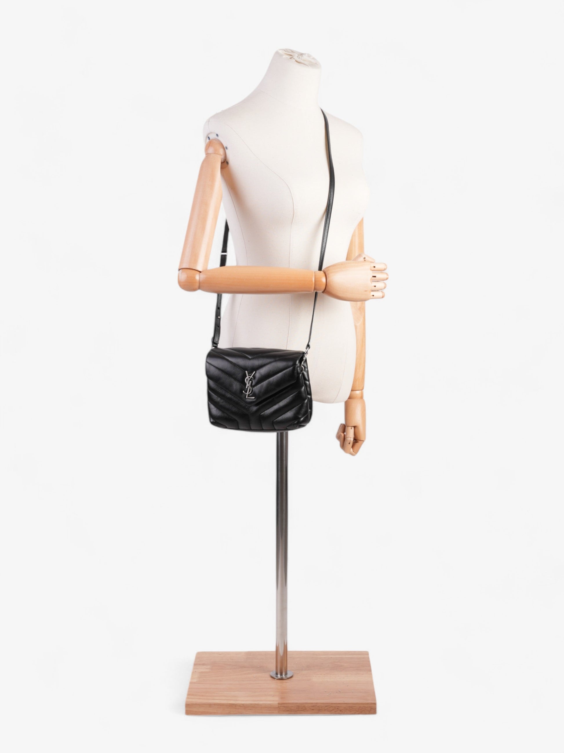 YSL Saint Laurent Lou Lou Crossbody Bag Leather Matelasse Black