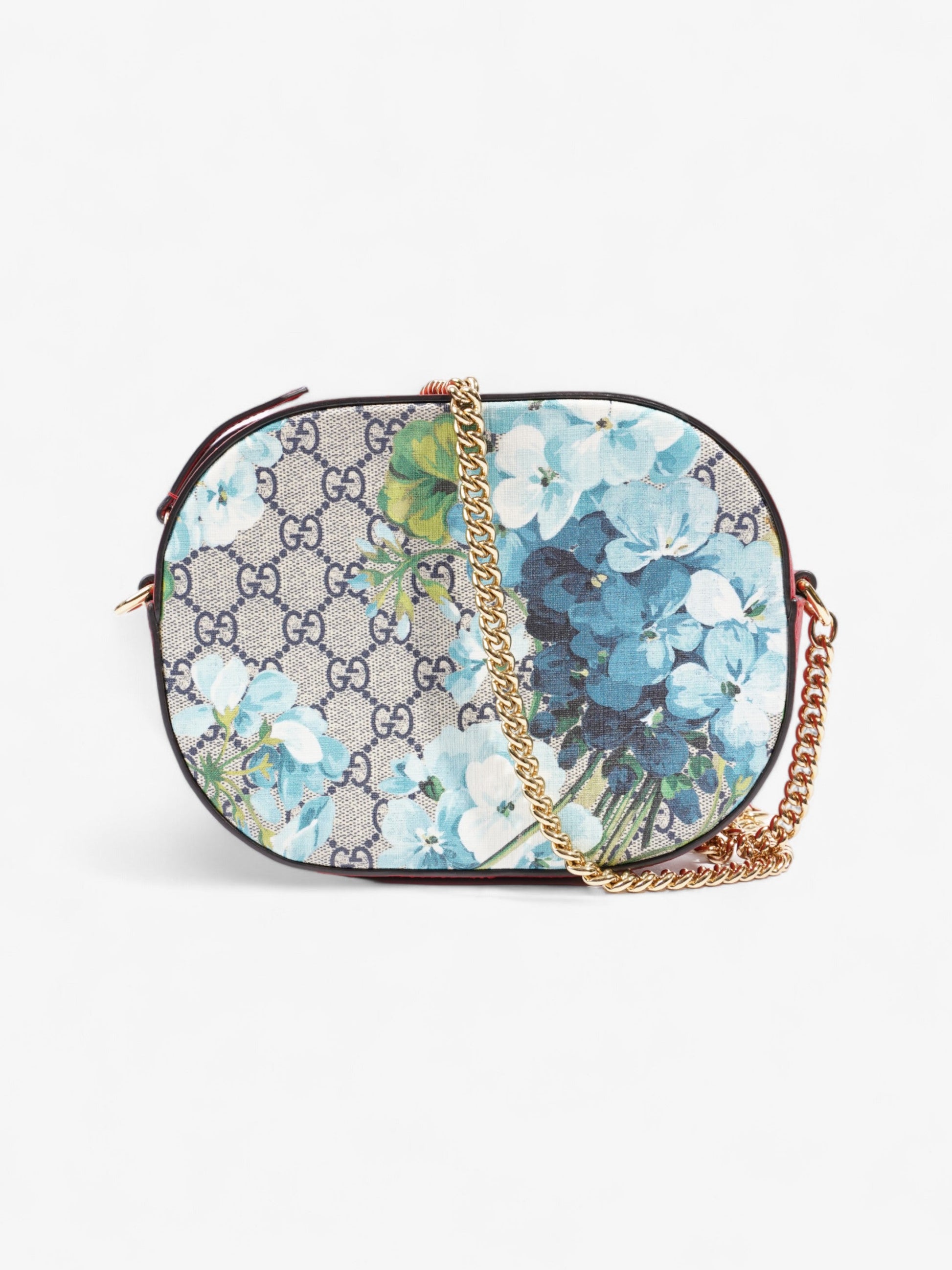 Gucci Blooms Chain Bloom Supreme Hibiscus Coated Crossbody Canvas Red Crossbody Bag