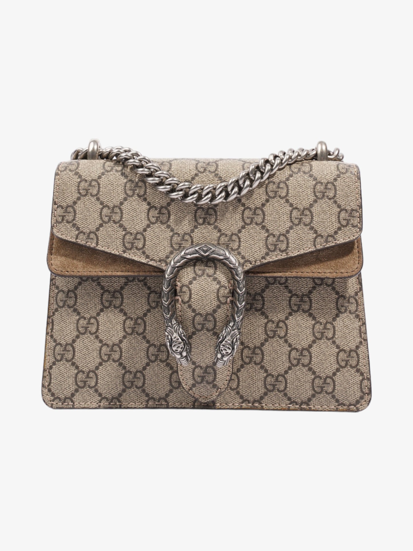 Gucci Dionysus And Ebony Supreme Coated Crossbody Bag Canvas Beige