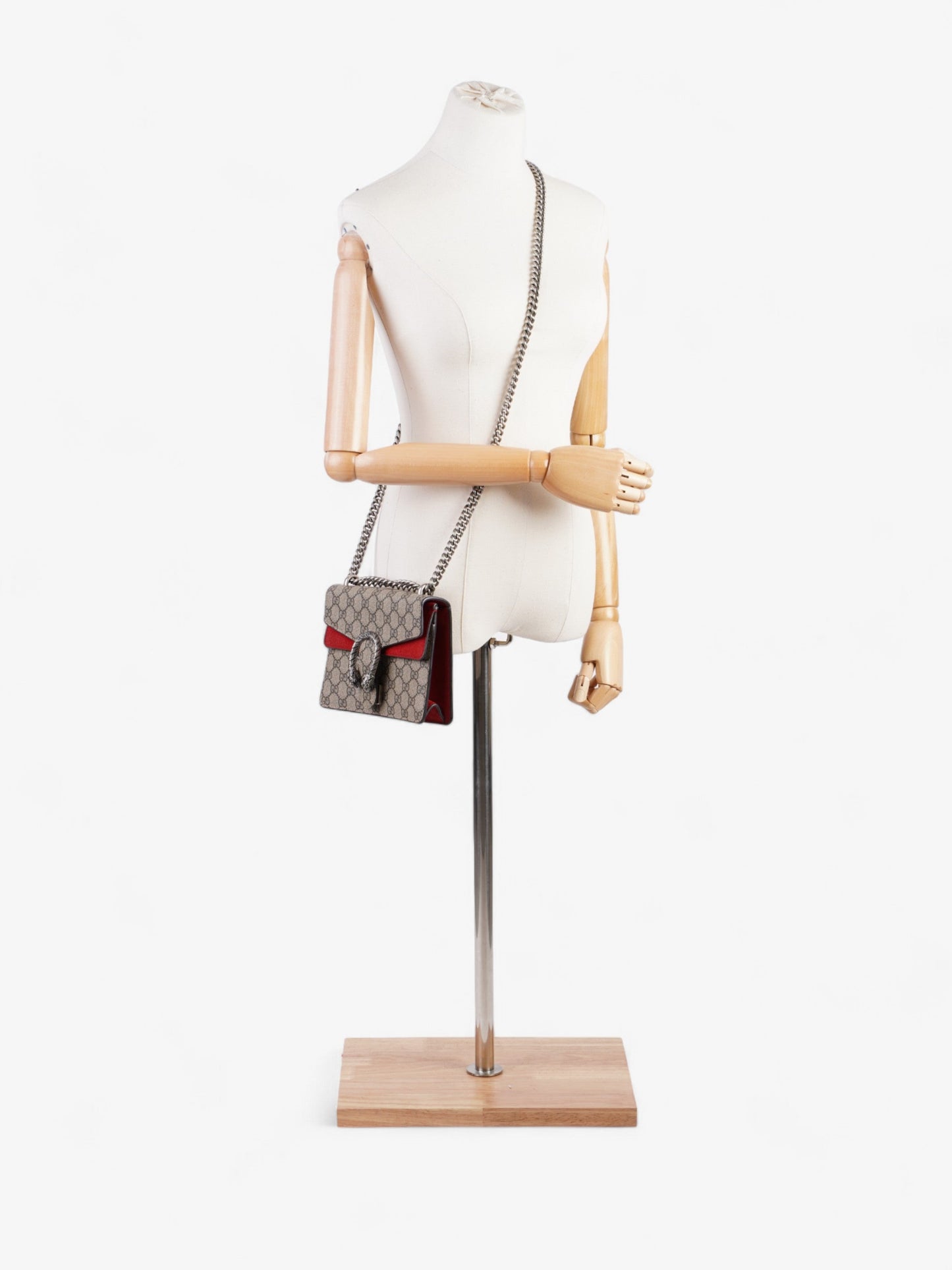 Gucci Dionysus Supreme Coated Shoulder Bag Canvas Red