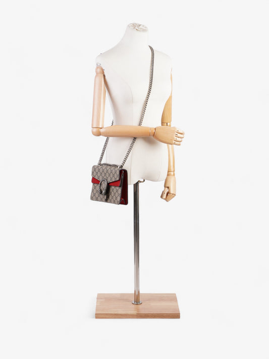 Gucci Dionysus Supreme Coated Shoulder Bag Canvas Red