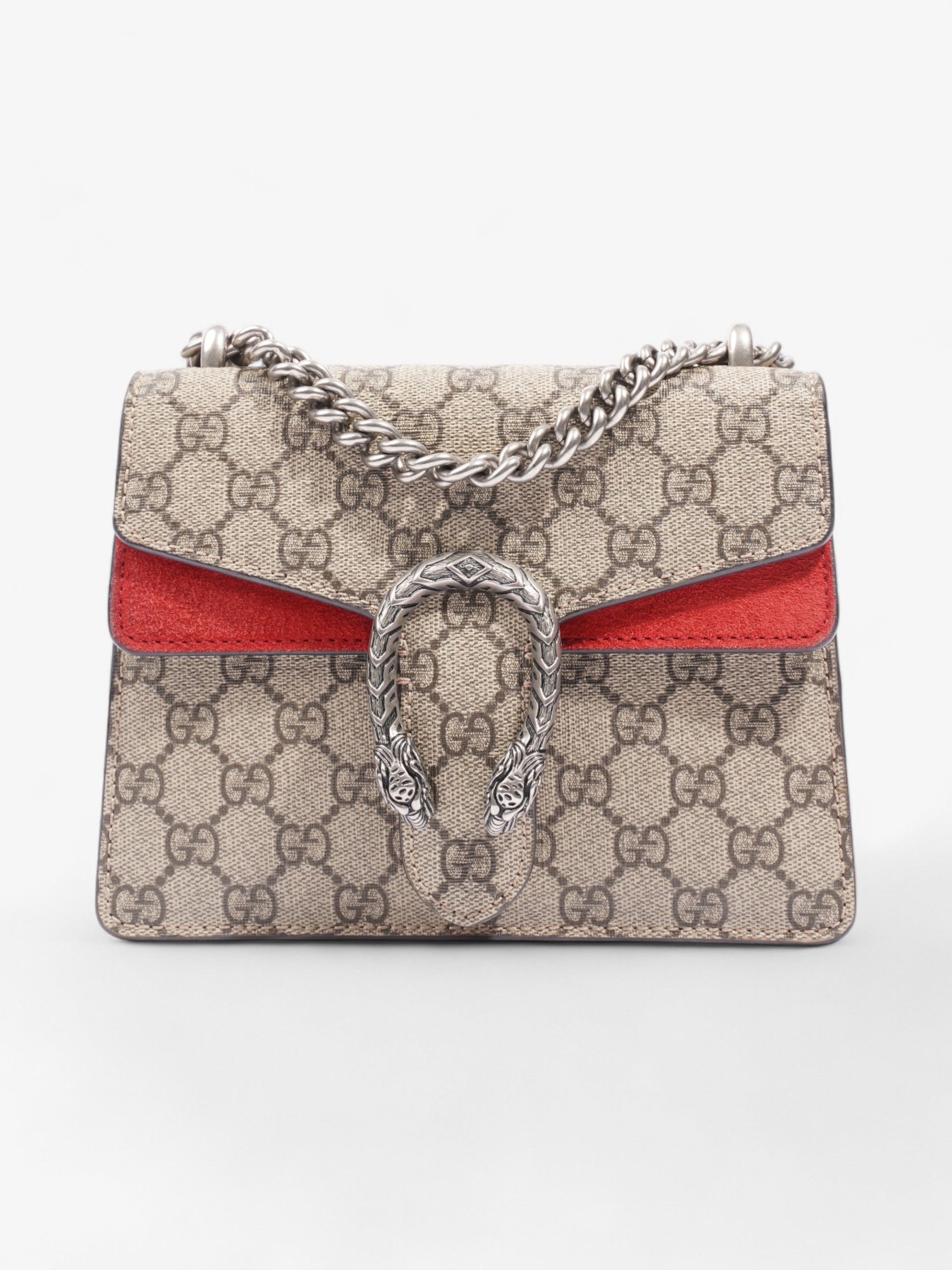 Gucci Dionysus Supreme Coated Shoulder Bag Canvas Red