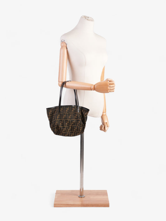 Fendi Zucca Handbag Canvas Brown Travel Bag