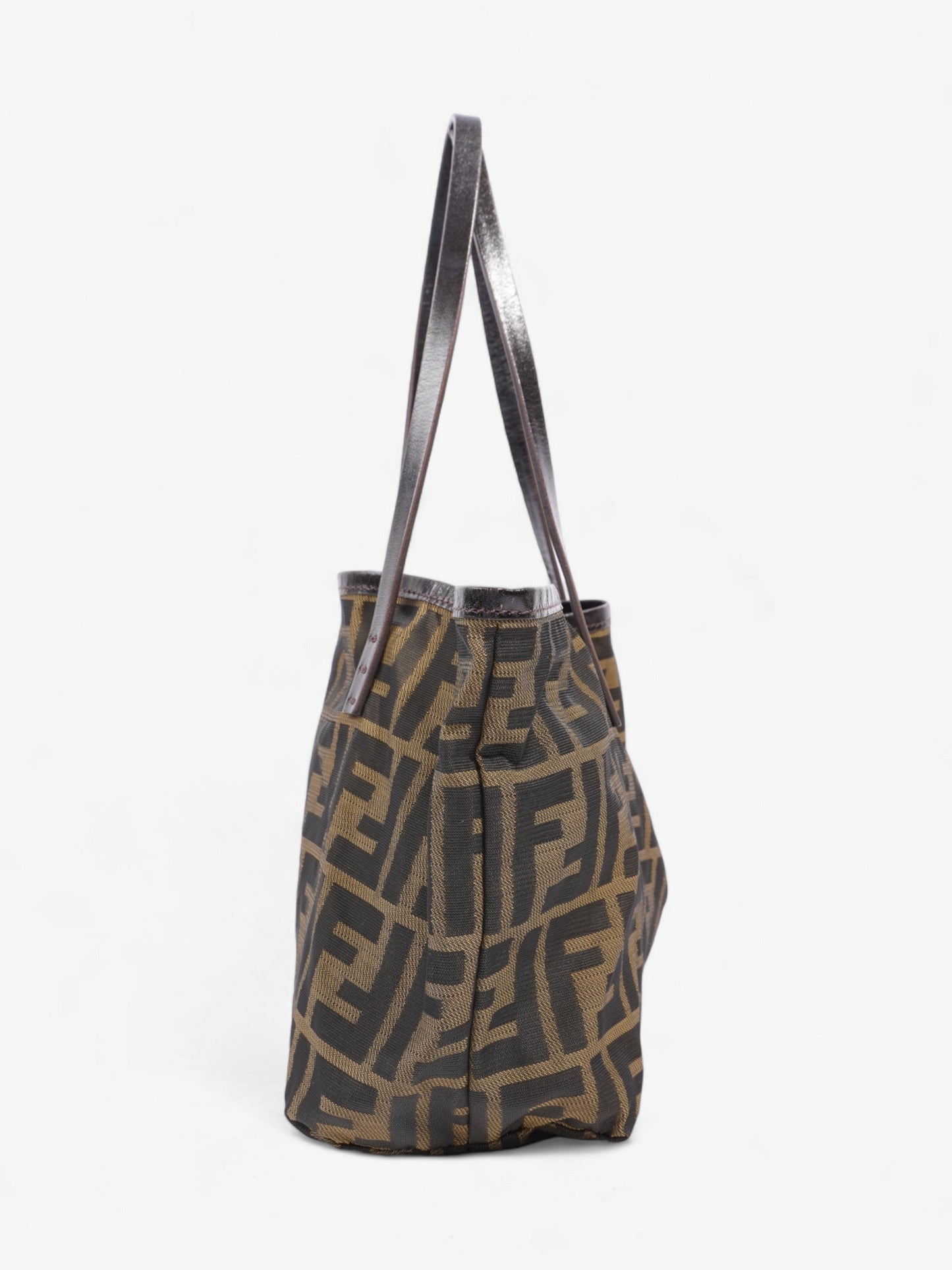 Fendi Zucca Handbag Canvas Brown Travel Bag
