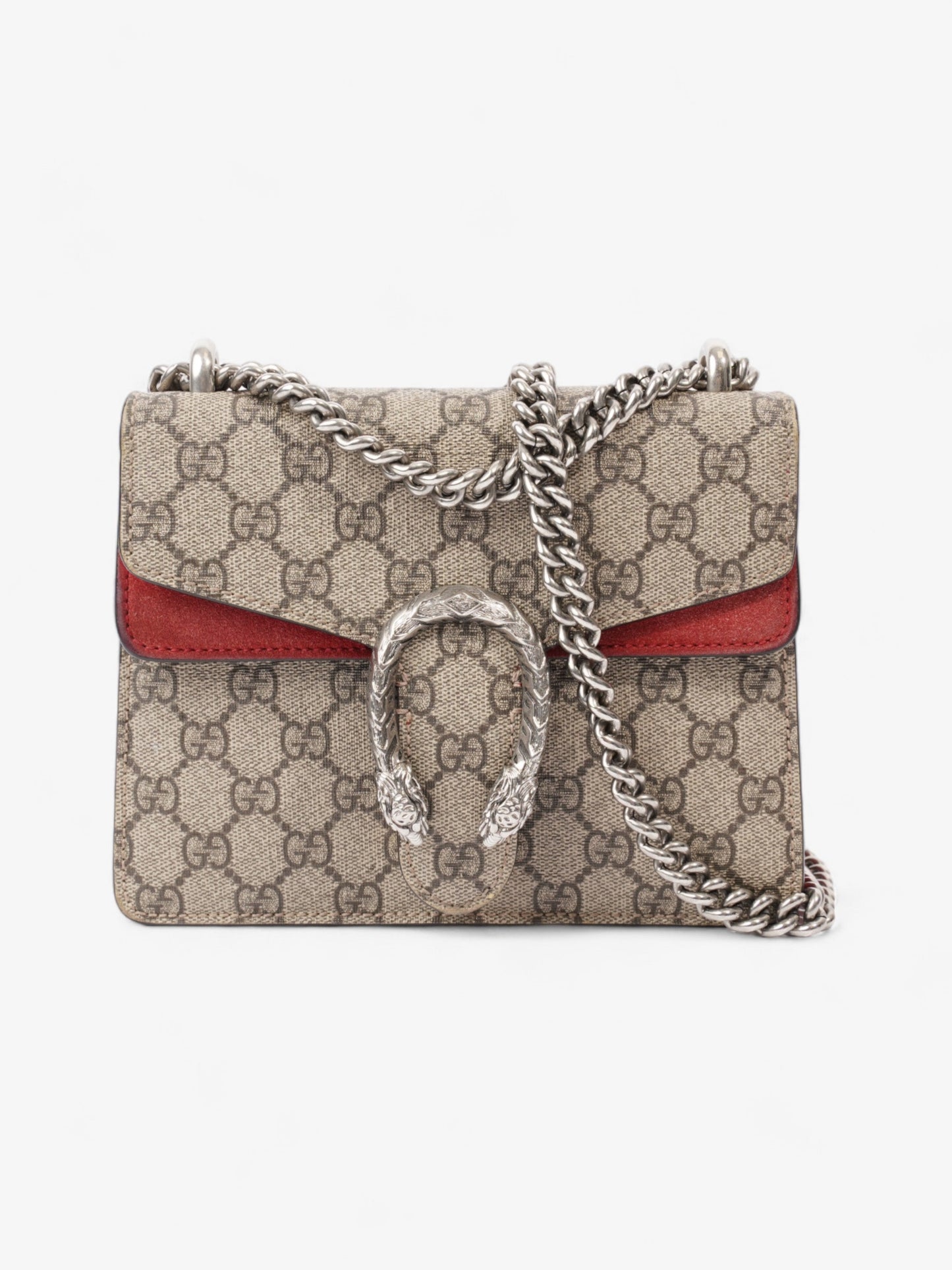 Gucci Dionysus Supreme Print Coated Shoulder Bag Canvas Red