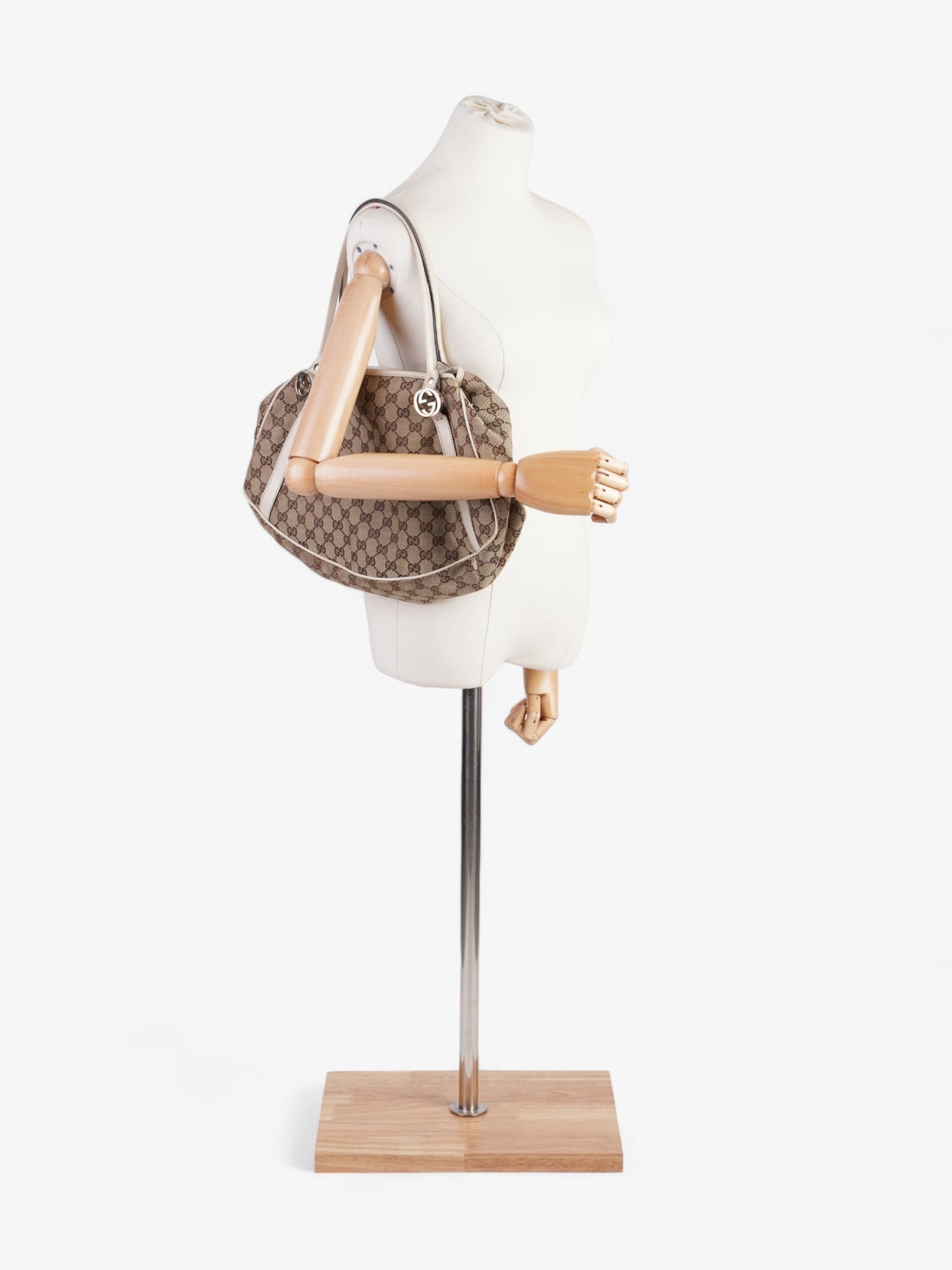 Gucci Twins Tote And Ebony Supreme Canvas White Shoulder Bag