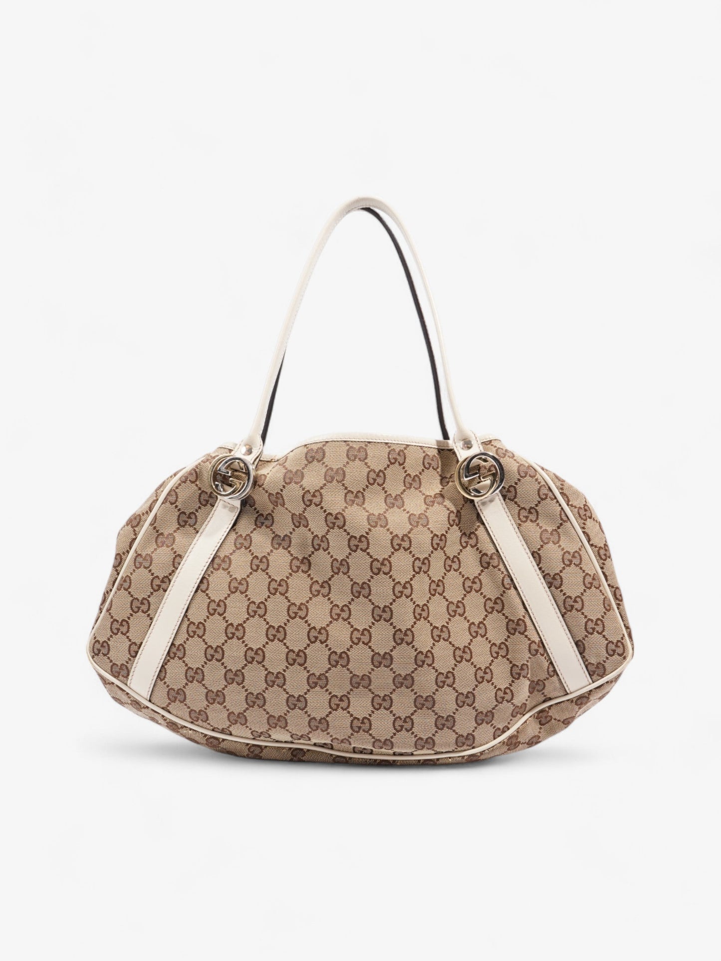 Gucci Twins Tote And Ebony Supreme Canvas White Shoulder Bag