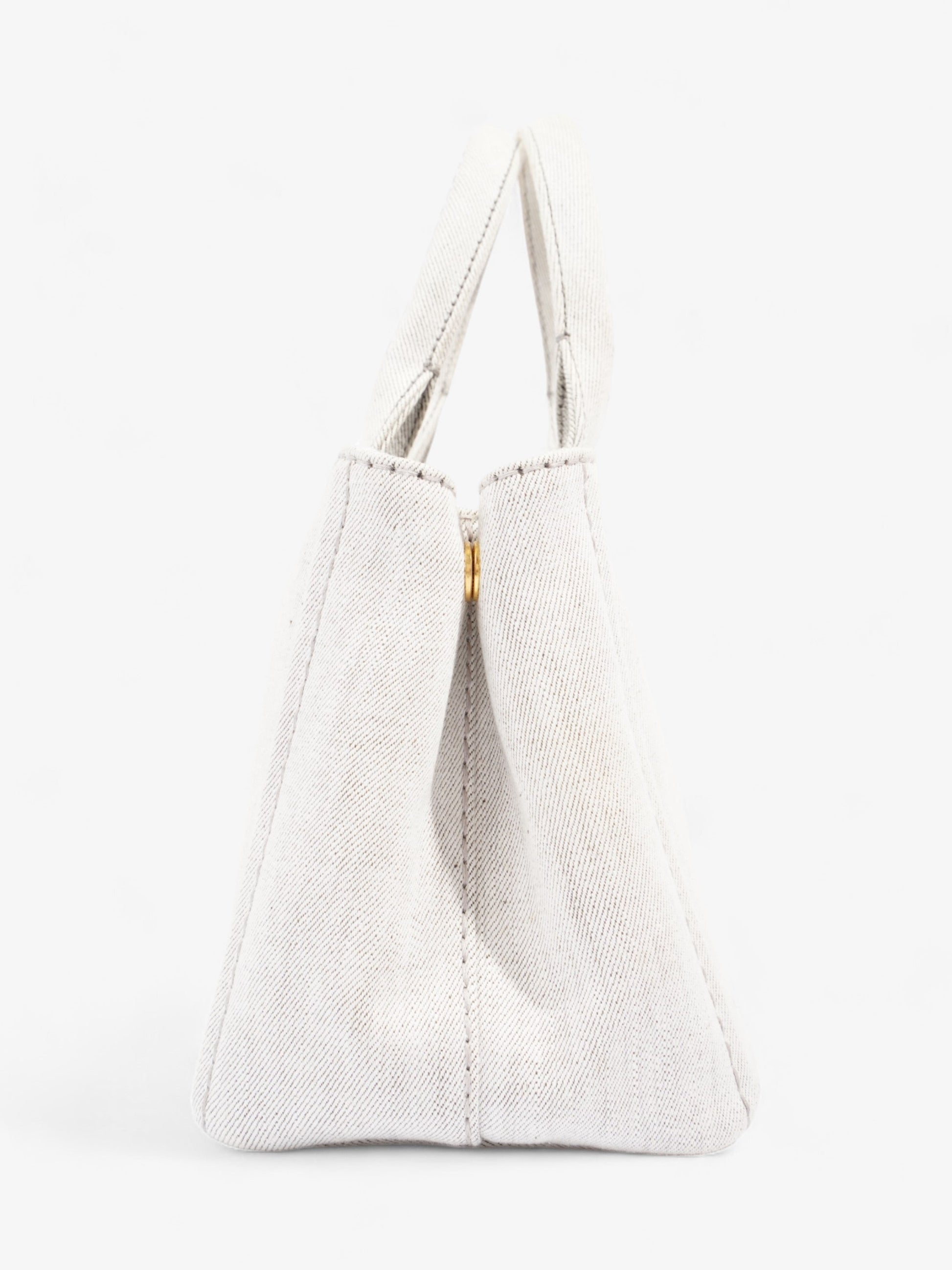 Prada Canapa Tote Grey Denim Gray Shoulder Bag