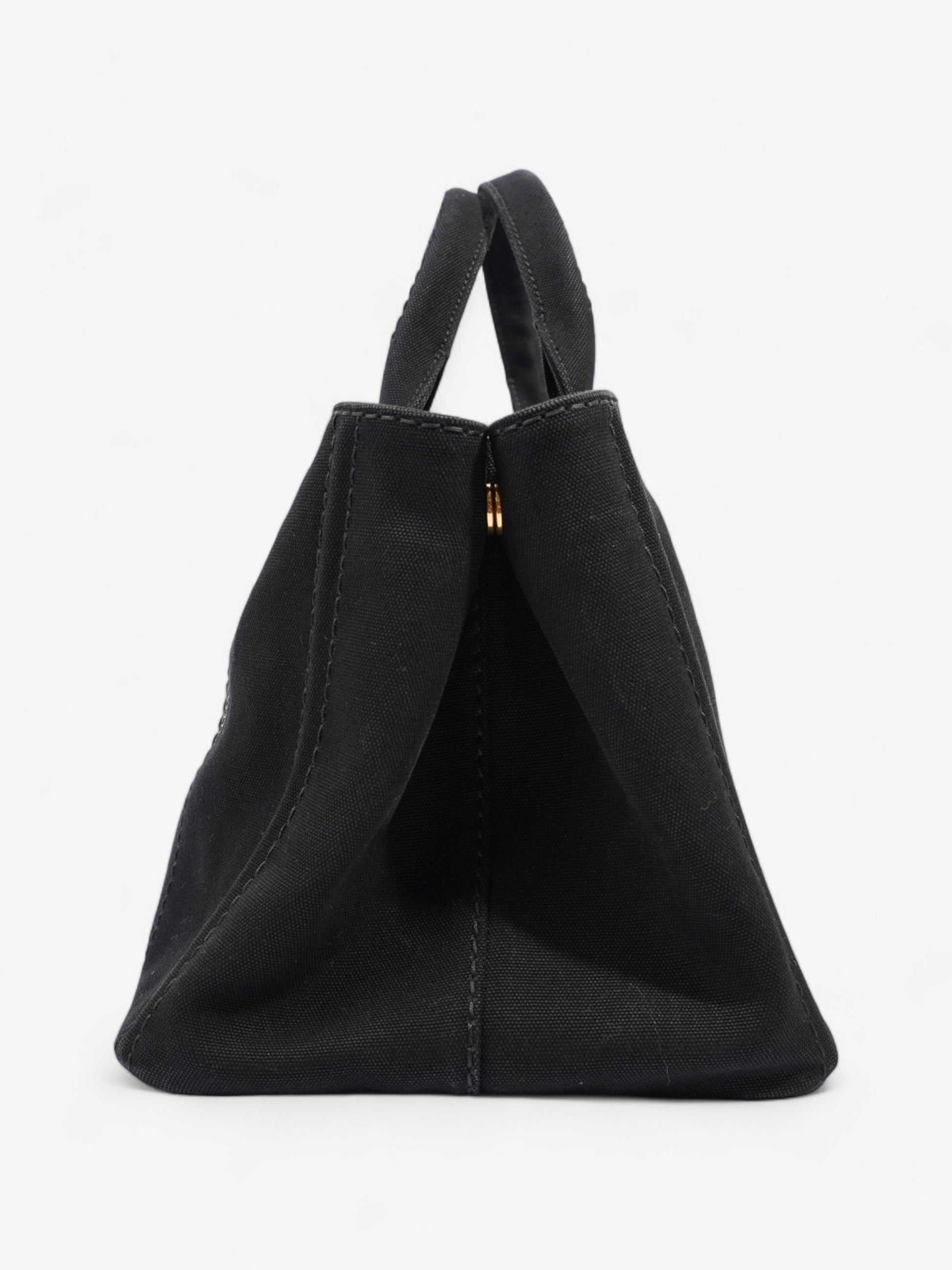 Prada Canapa Tote Bag Canvas Black Logo