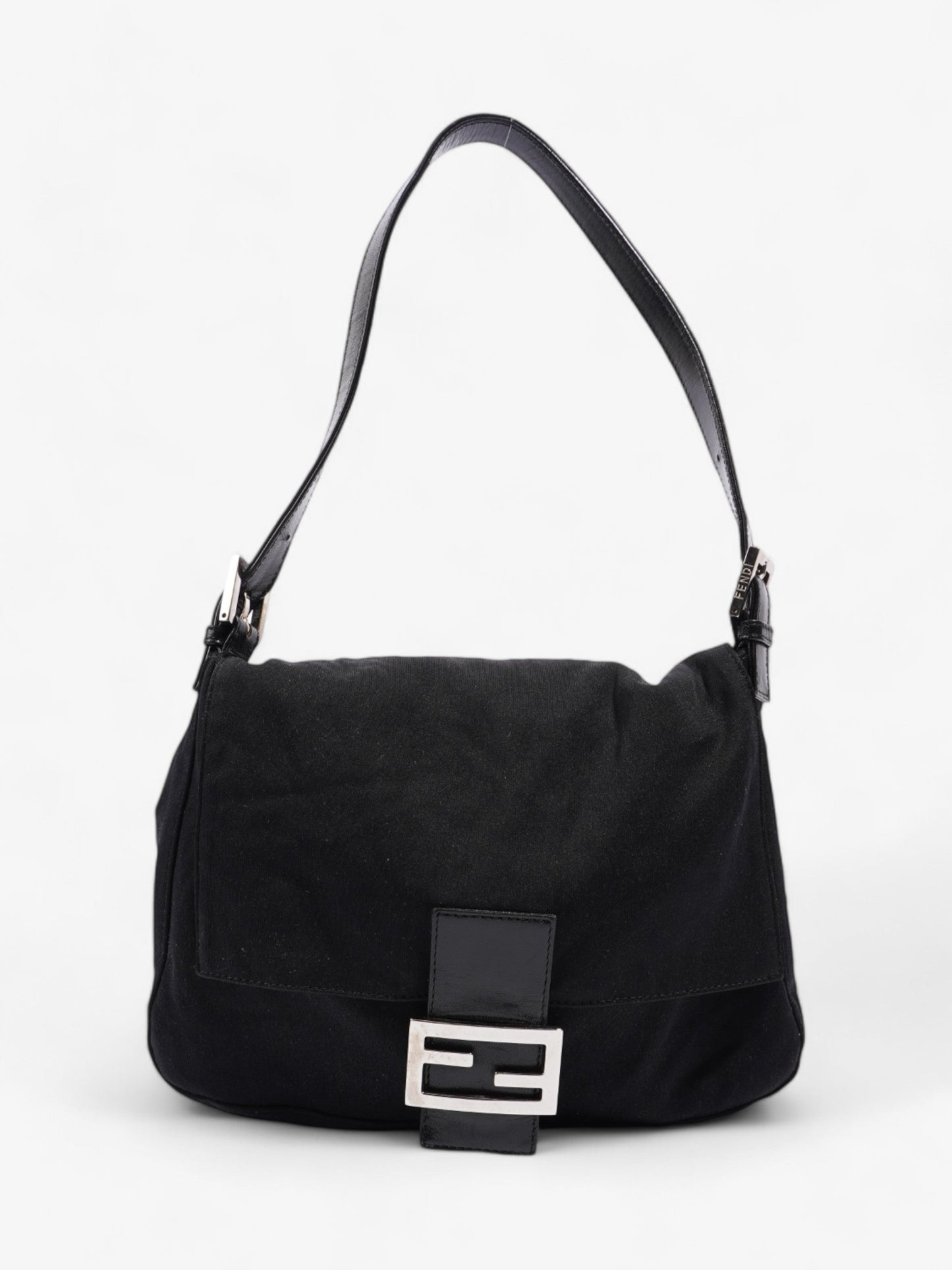 Fendi Mamma Baguette Shoulder Bag Canvas Black