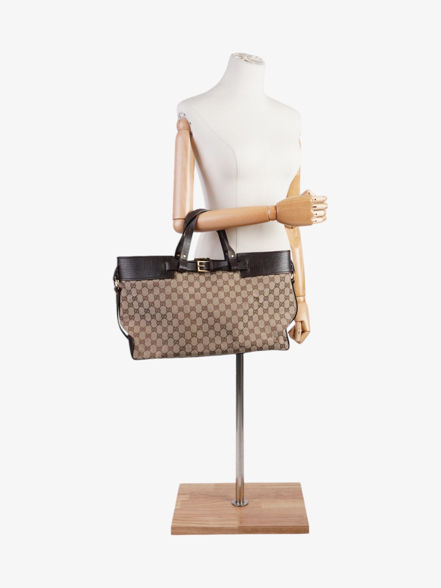Gucci Tote Canvas Brown Tote Bag