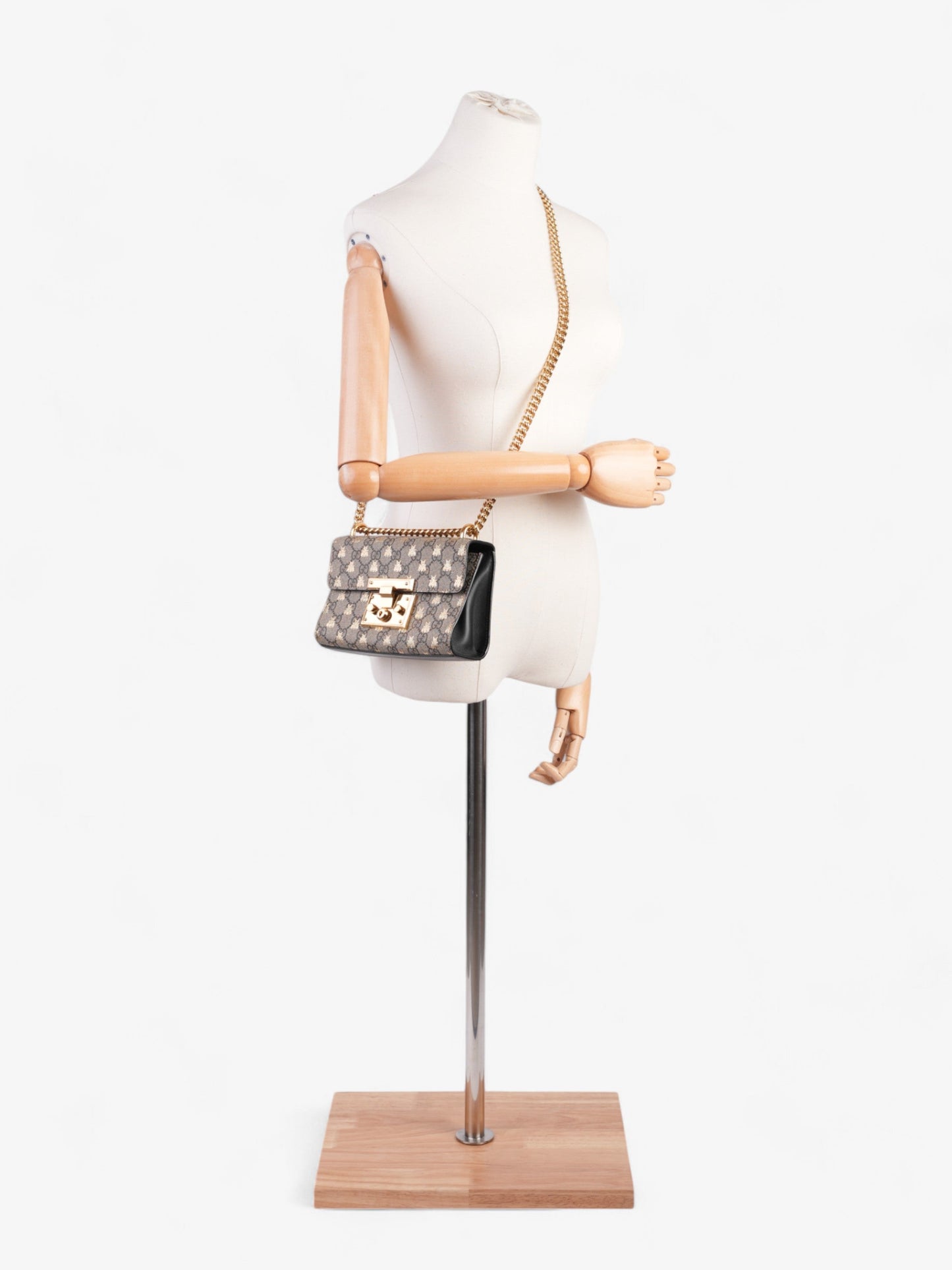 Gucci Padlock Supreme Bee Coated Shoulder Bag Canvas Small