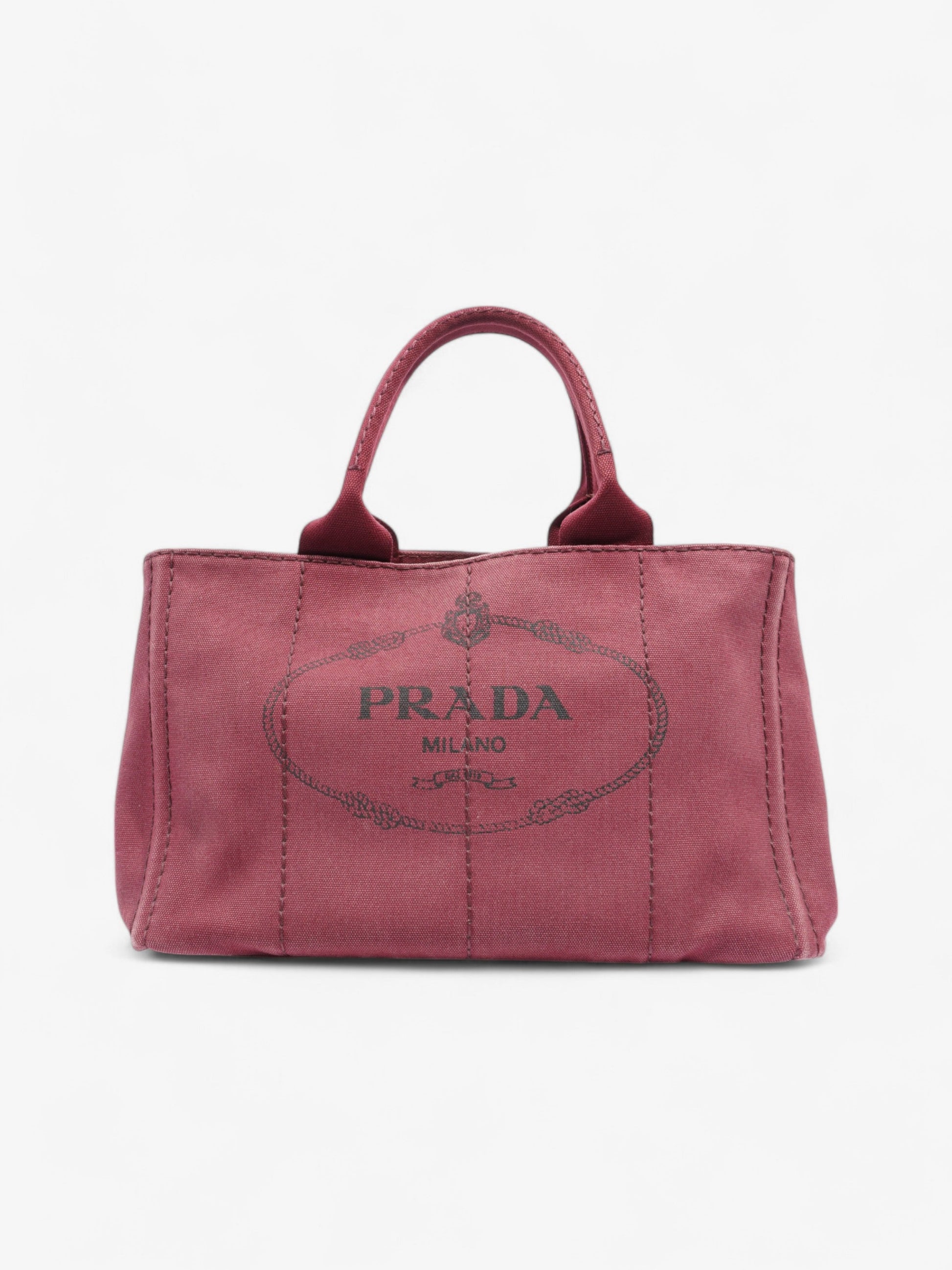Prada Canapa Way Handbag Bordeaux Cotton Travel Bag