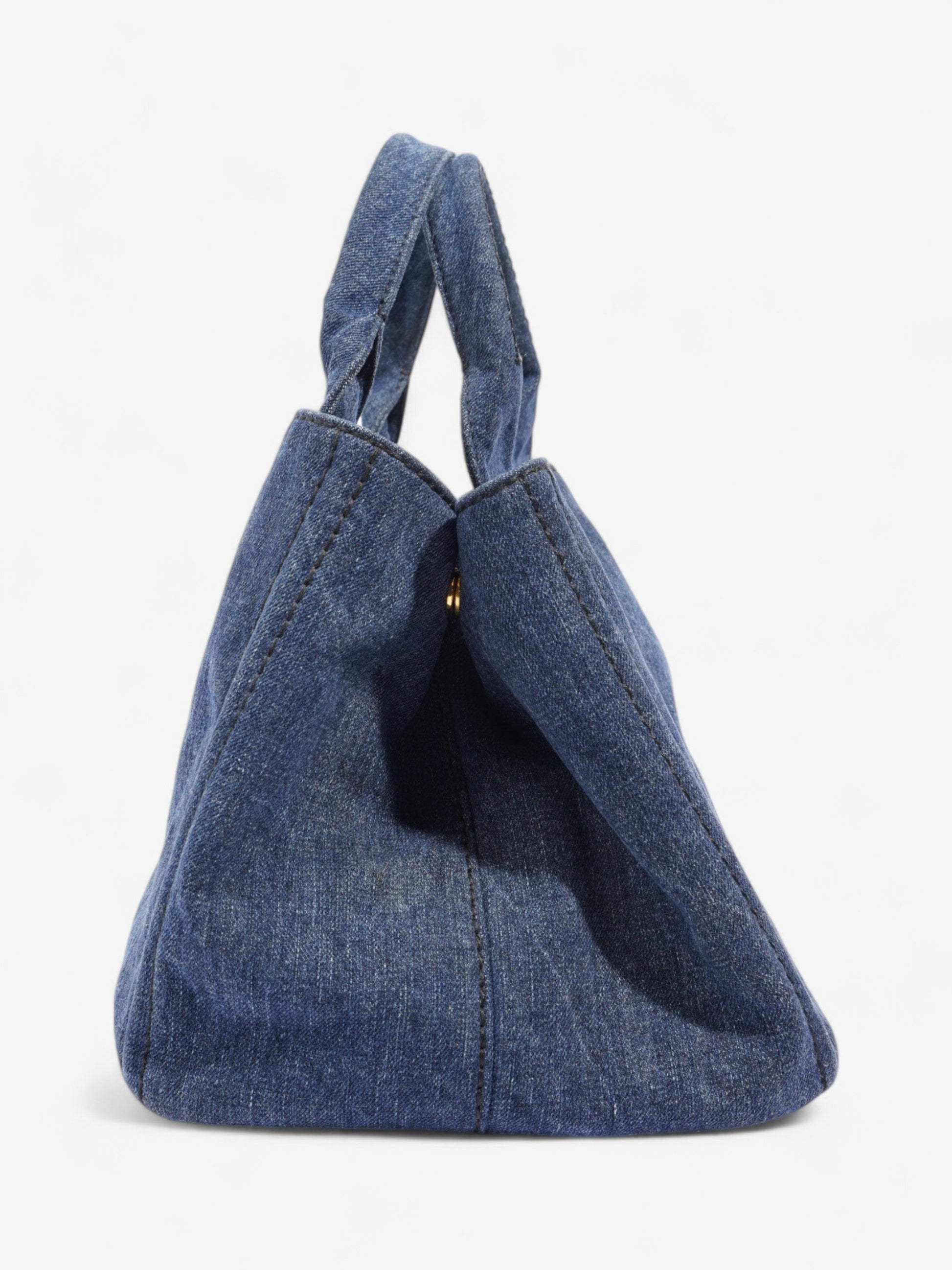 Prada Canapa Handbag Denim Blue Tote Bag