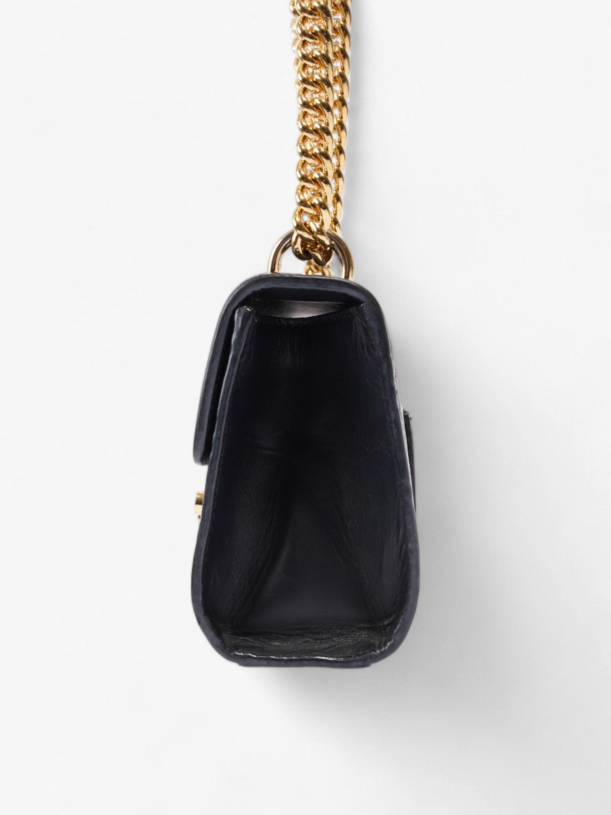 Gucci Padlock Shoulder Bag Leather Black Leather Small