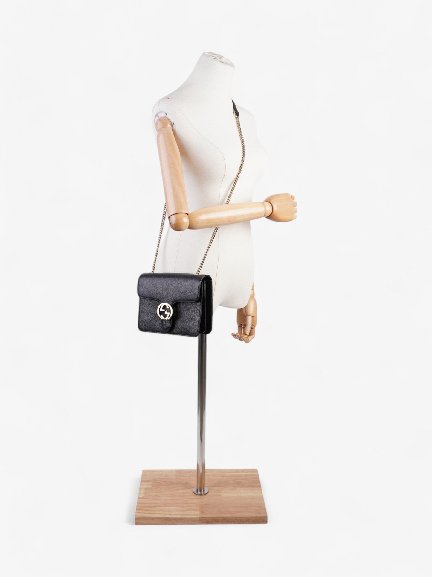 Gucci Interlocking Bag Leather Black Crossbody Bag Leather Small