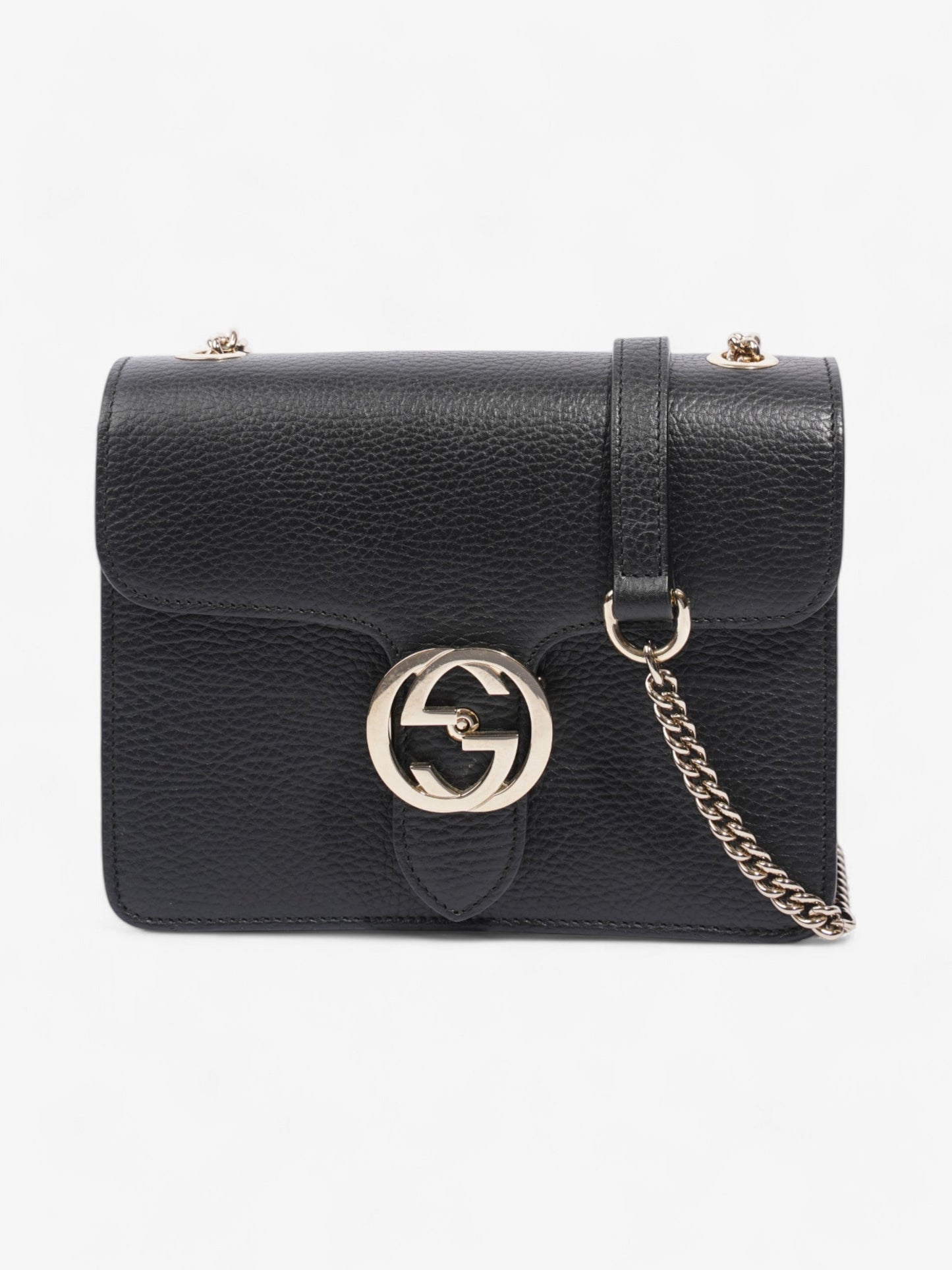 Gucci Interlocking Bag Leather Black Crossbody Bag Leather Small
