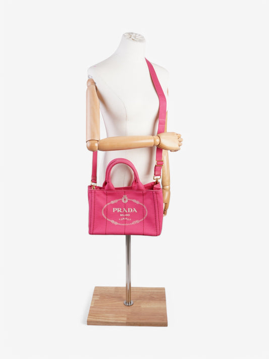 Prada Canapa Way Bag Canvas Pink Travel Bag