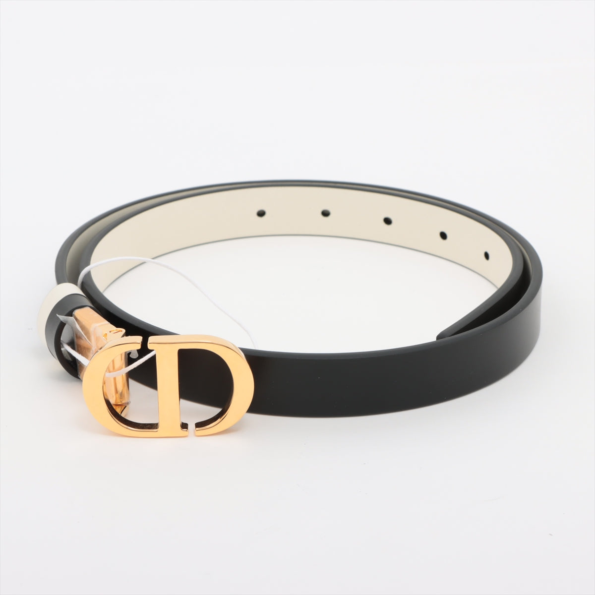 Dior Handbag Christian 30 Montaigne Reversible Thin Belt Leather Black