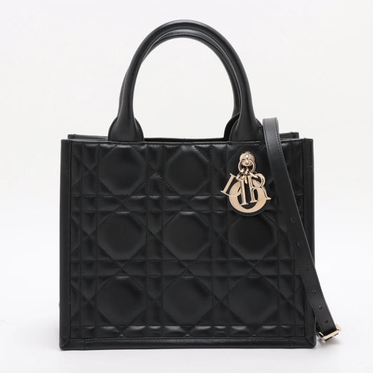 Dior Handbag Christian Macrocannage Calfskin Book Tote Beige Small Tote Bag